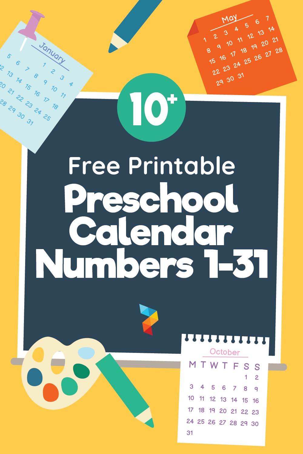 Preschool Calendar Numbers 1-31 Preschool Calendar Numbers 1-31