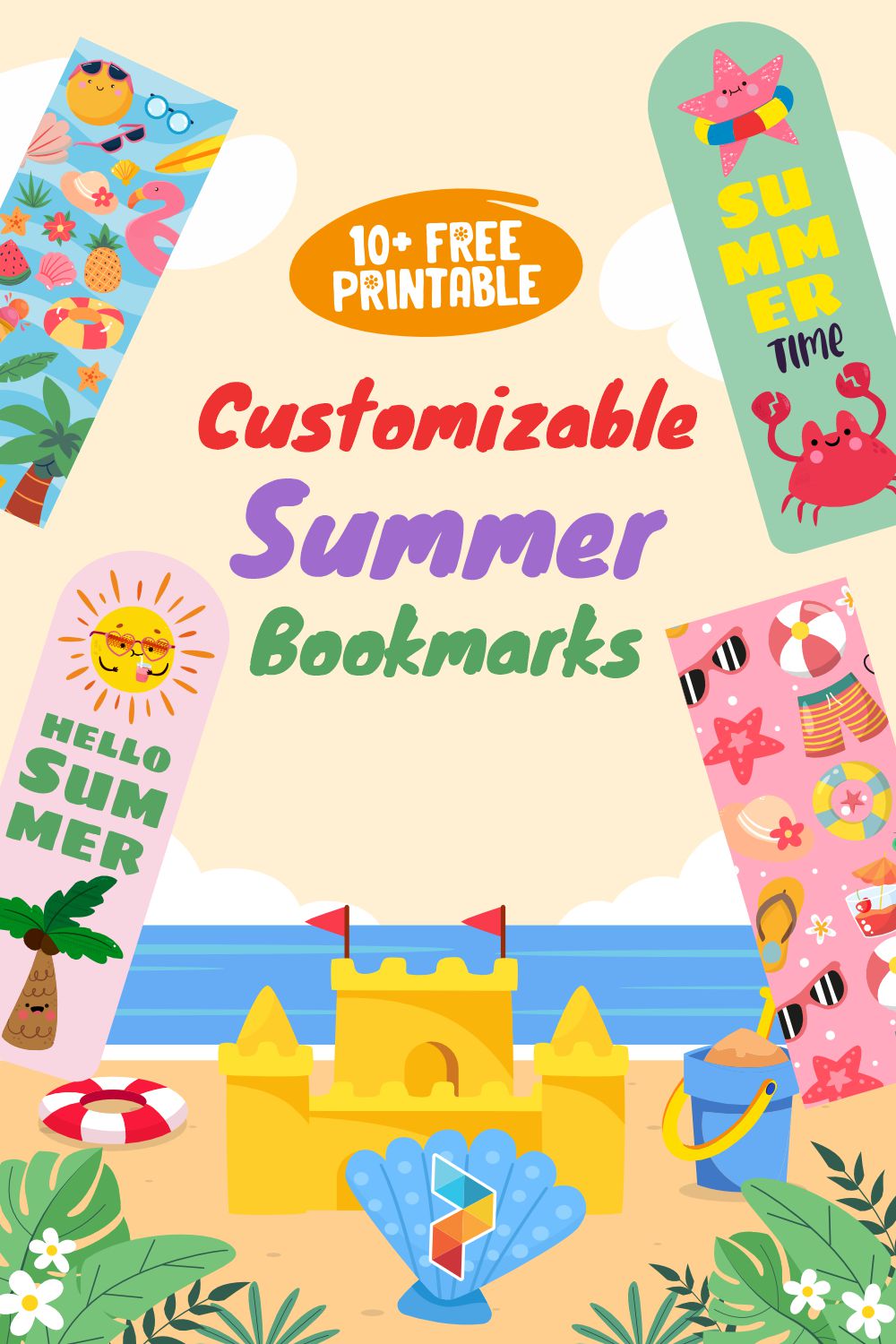 Customizable   Summer Bookmarks