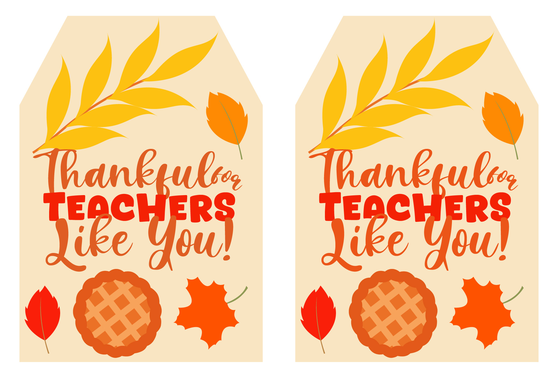 Thanksgiving Favor Tags For Teacher