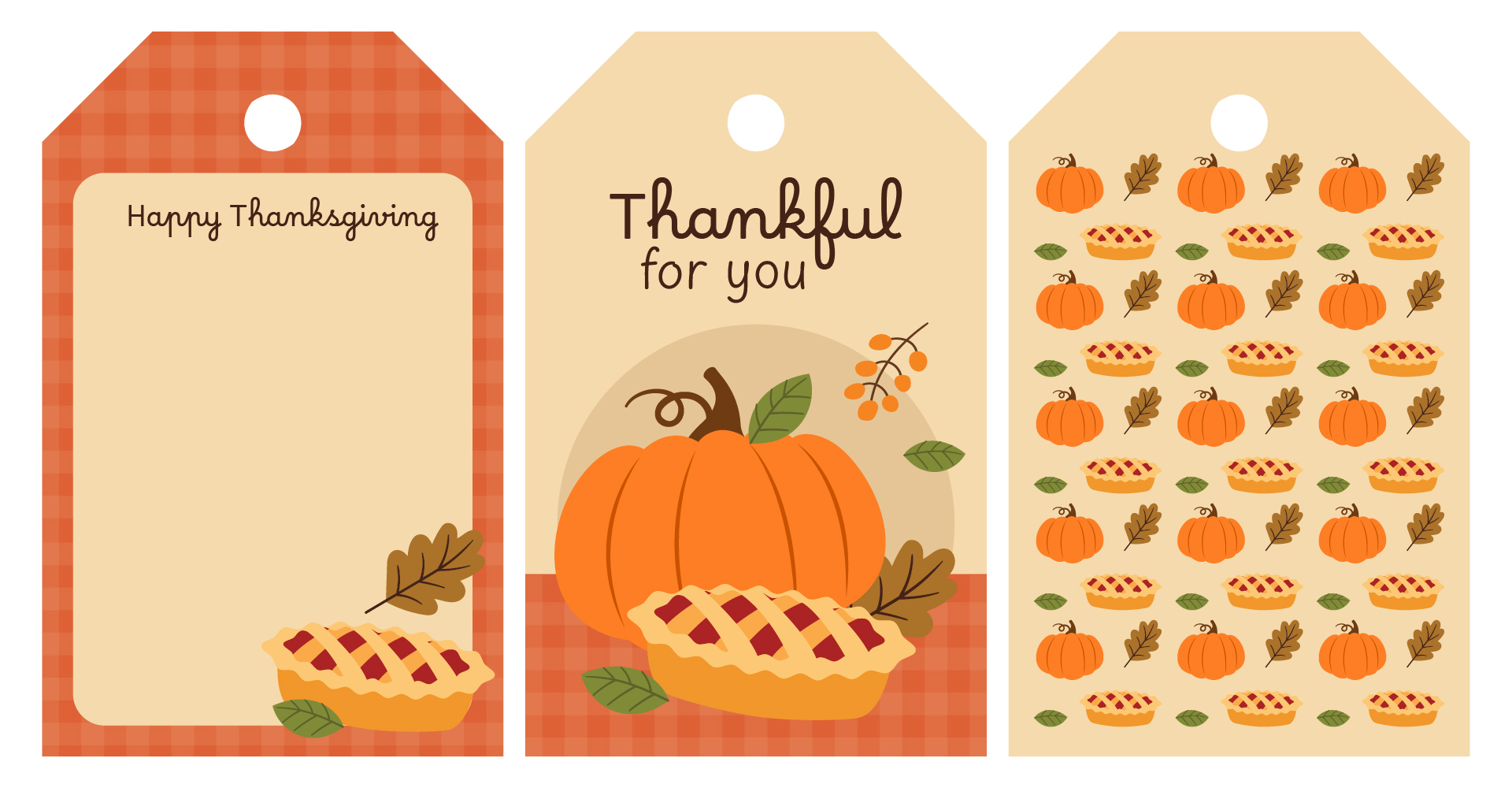 Thankful For You Printable Tags
