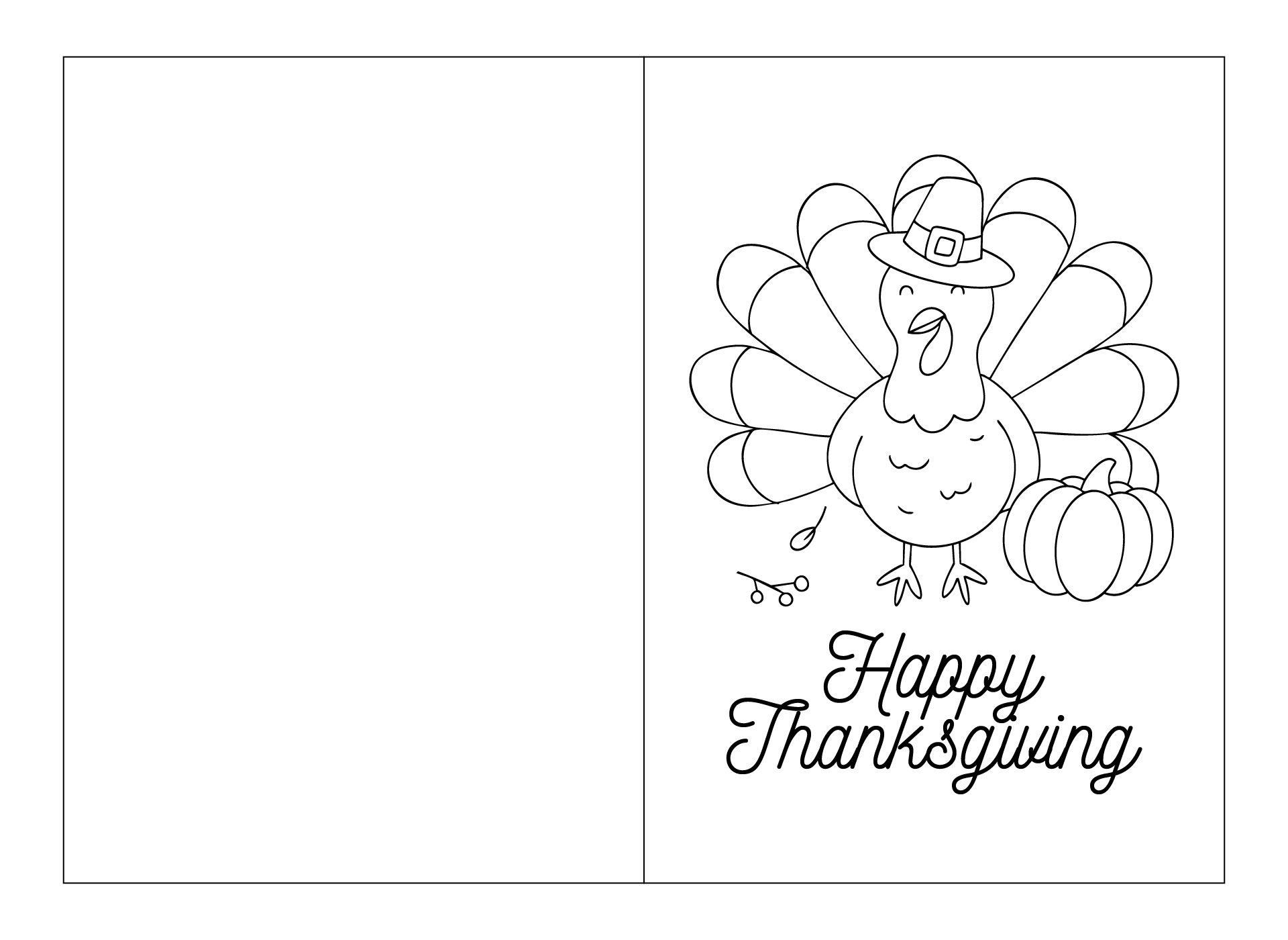 Foldable Printable Thanksgiving Cards Foldable Printable Thanksgiving Cards
