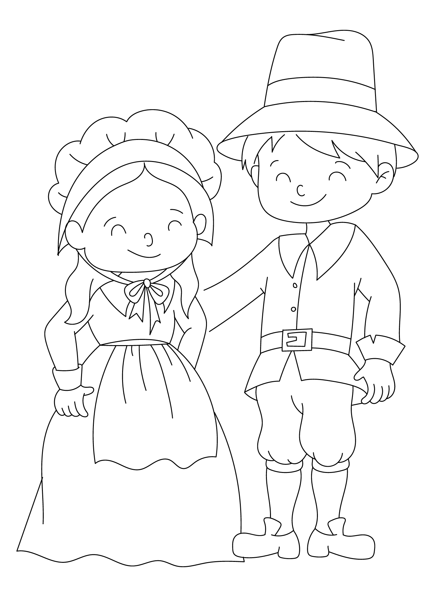 Cute Thanksgiving Pilgrim Coloring Pages Cute Thanksgiving Pilgrim Coloring Pages