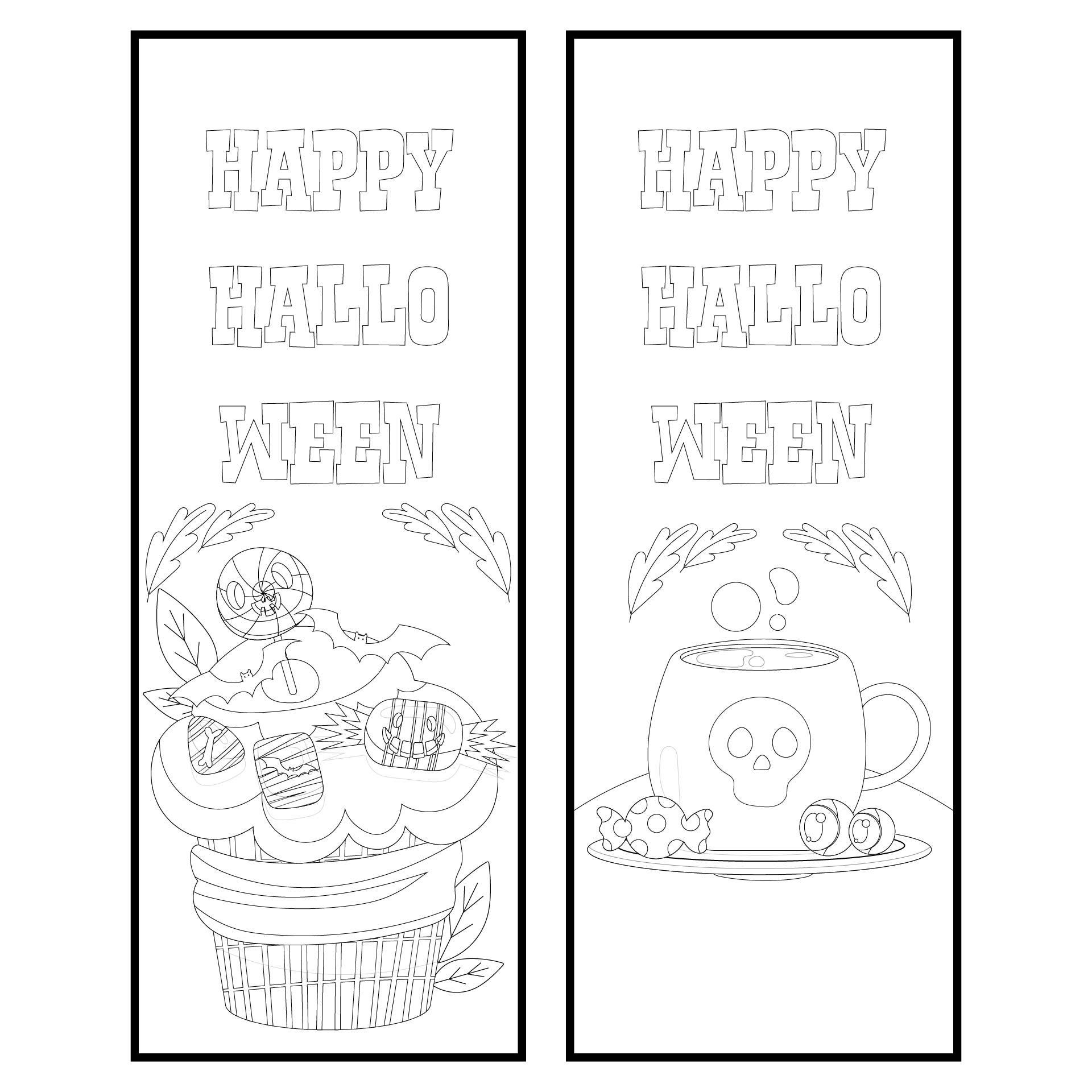 Halloween Bookmark Coloring Pages Halloween Bookmark Coloring Pages