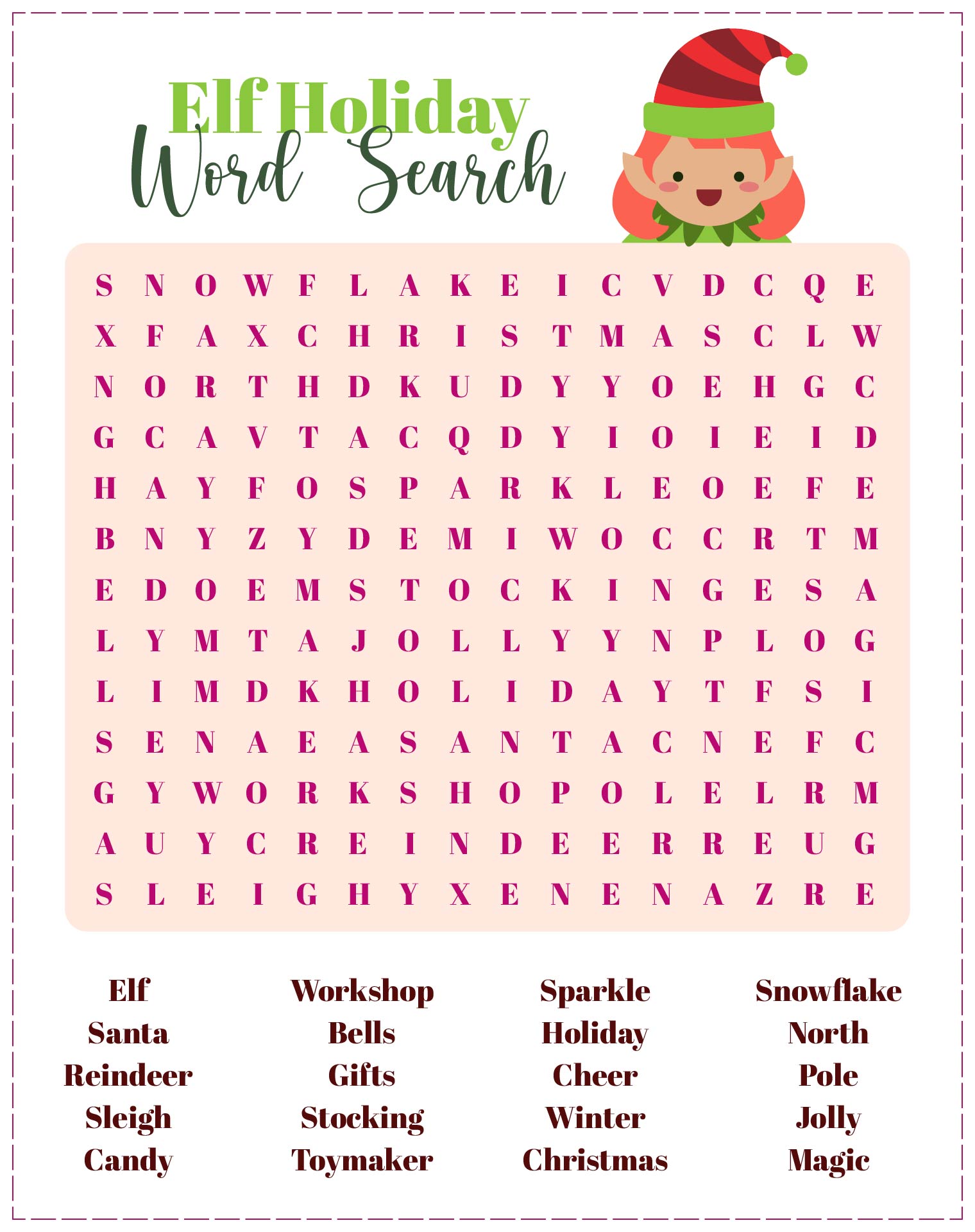 Elf Holiday Games For Children Elf Holiday Games For Children