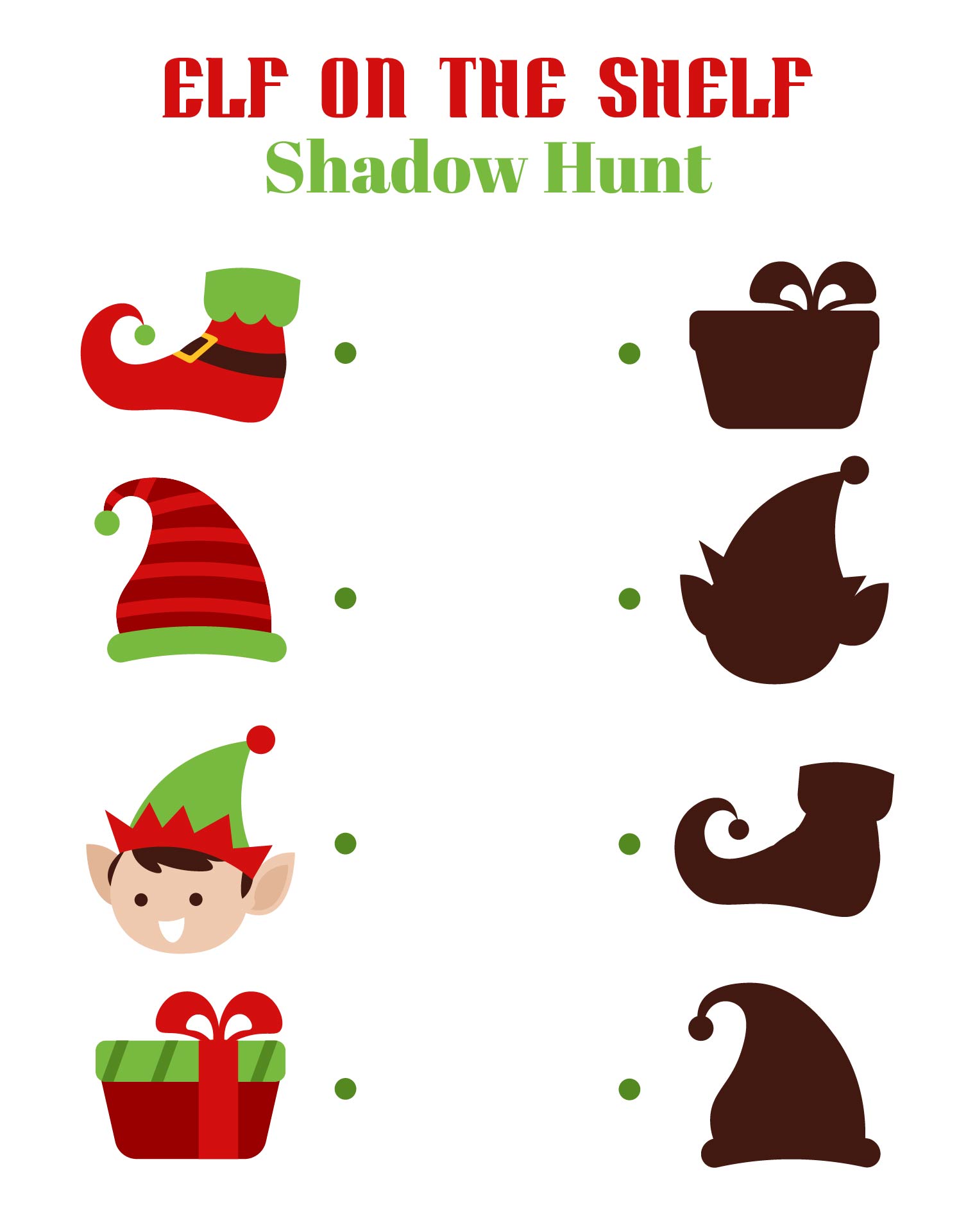 Elf On The Shelf Matching Activities Elf On The Shelf Matching Activities