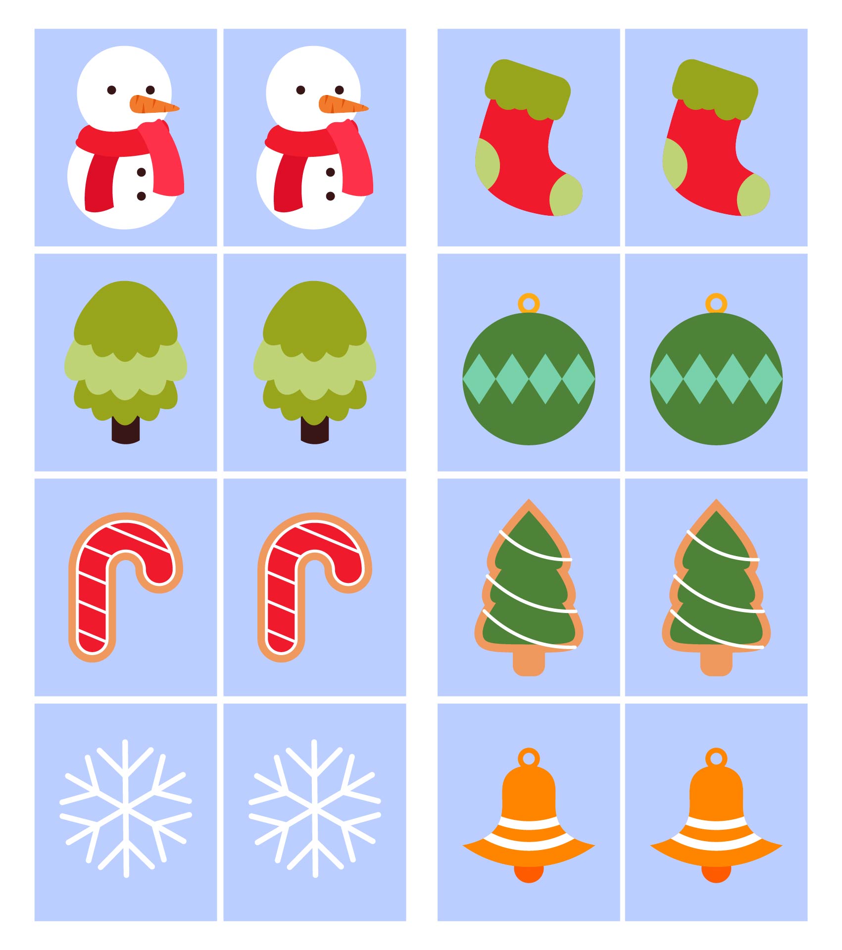 Easy Christmas Memory Game For Preschoolers Easy Christmas Memory Game For Preschoolers