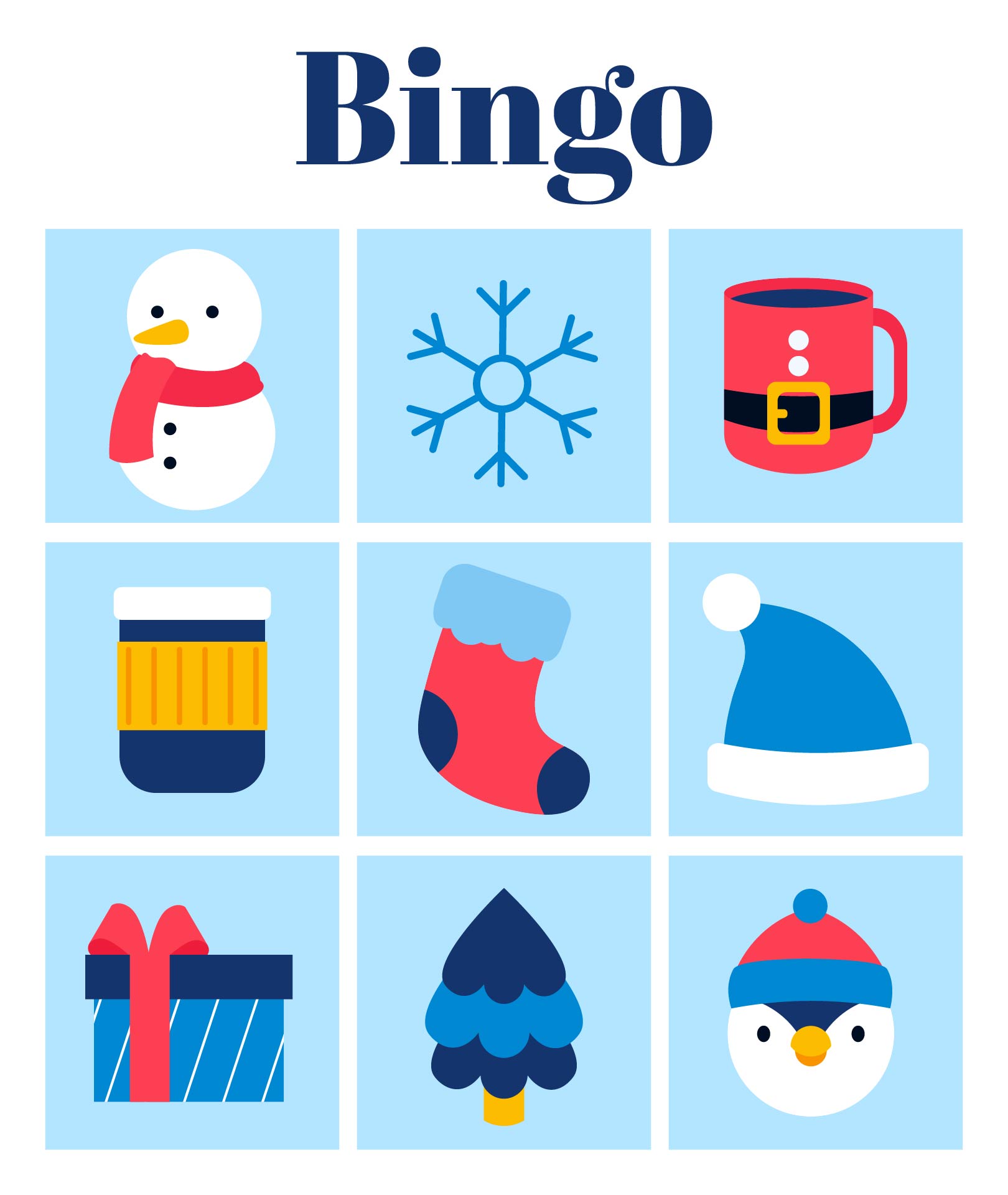 Winter Advent Bingo Game Template Winter Advent Bingo Game Template