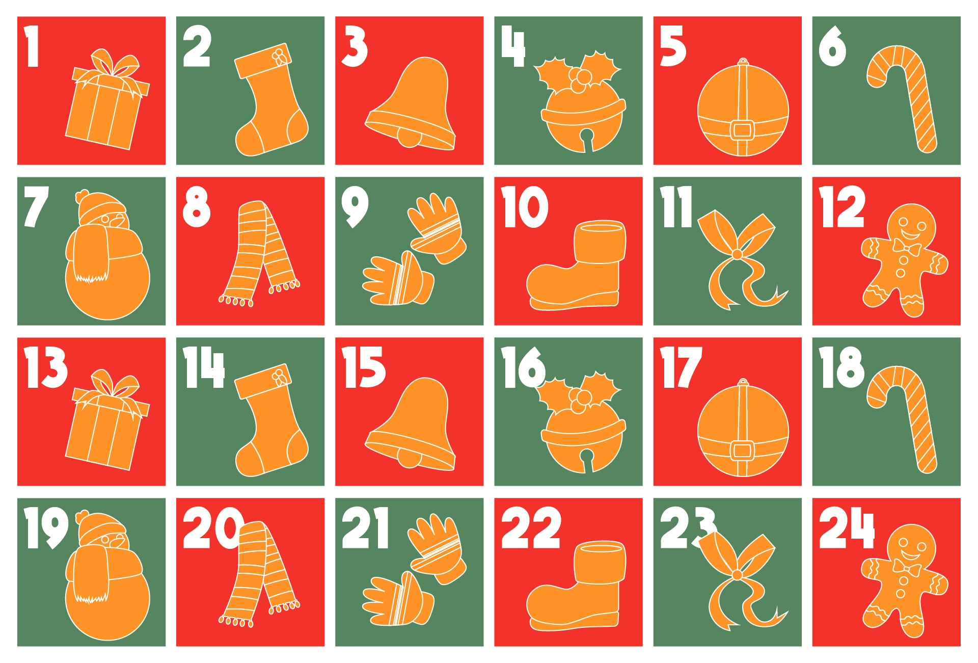 Christmas Advent Calendar Tags Countdown Christmas Advent Calendar Tags Countdown