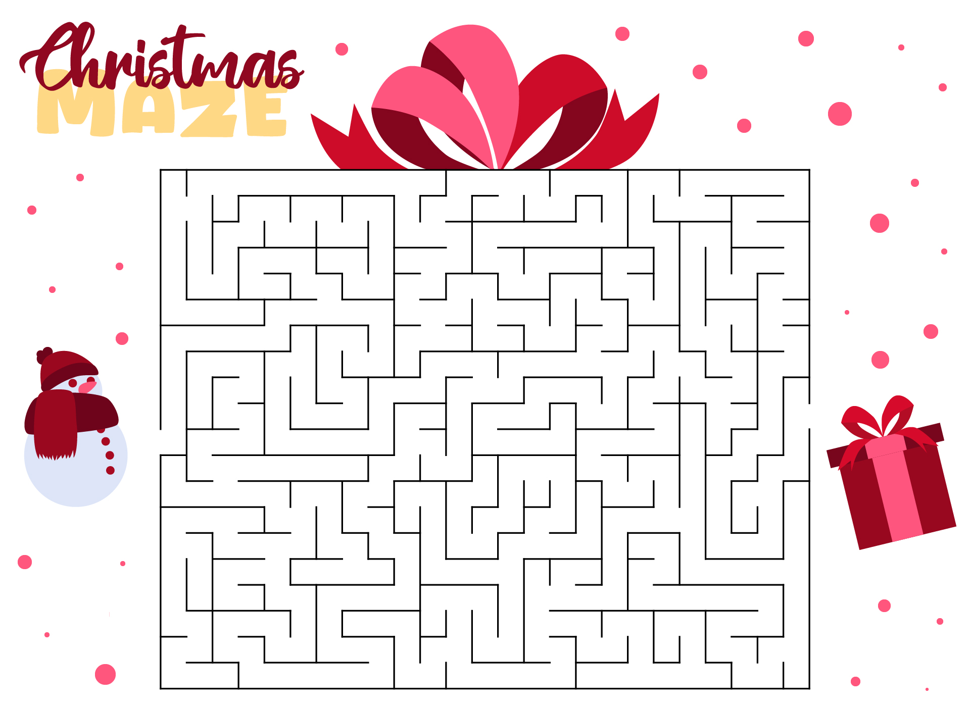 Advent Christmas Maze Printable Advent Christmas Maze Printable