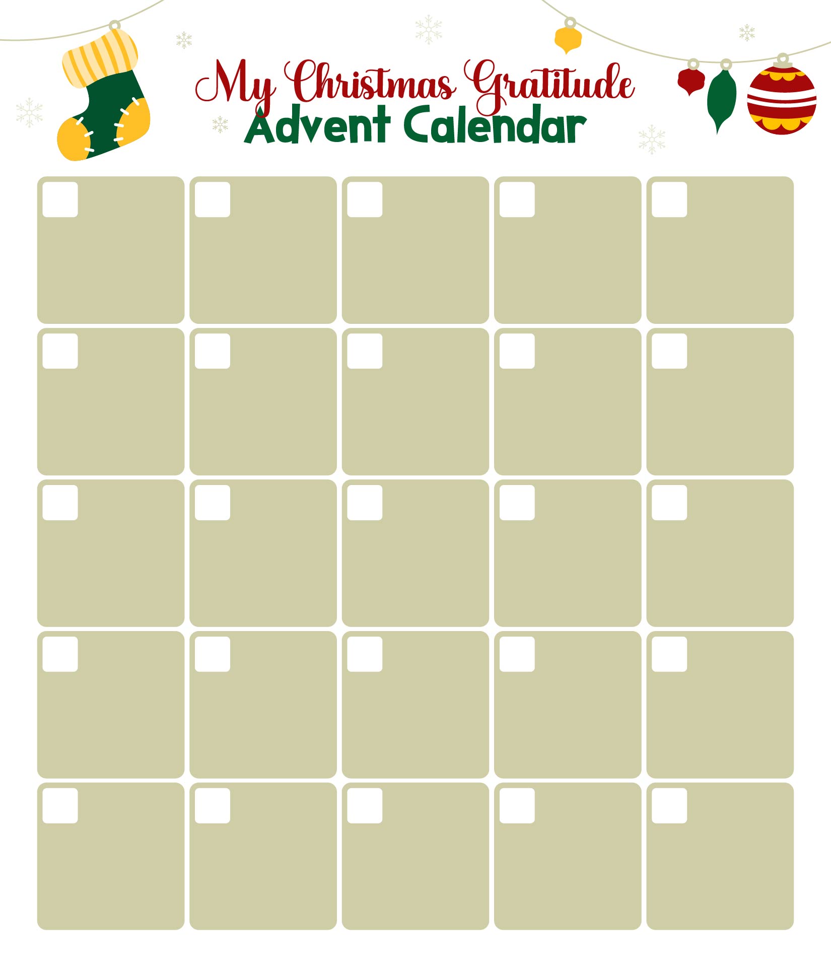 My Christmas Gratitude Advent Calendar My Christmas Gratitude Advent Calendar