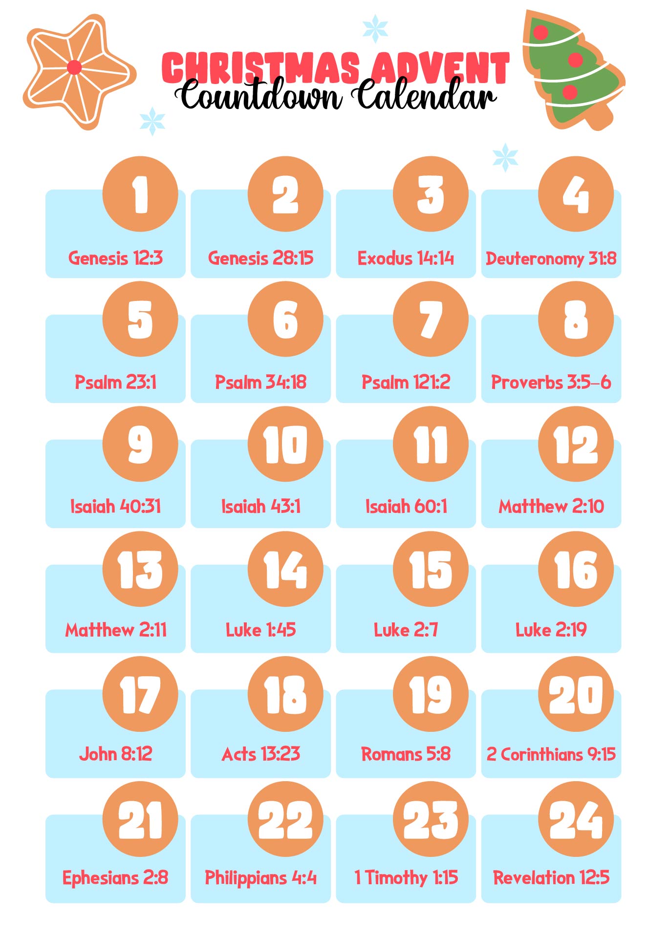 Christmas Scripture Advent Countdown Calendar Christmas Scripture Advent Countdown Calendar