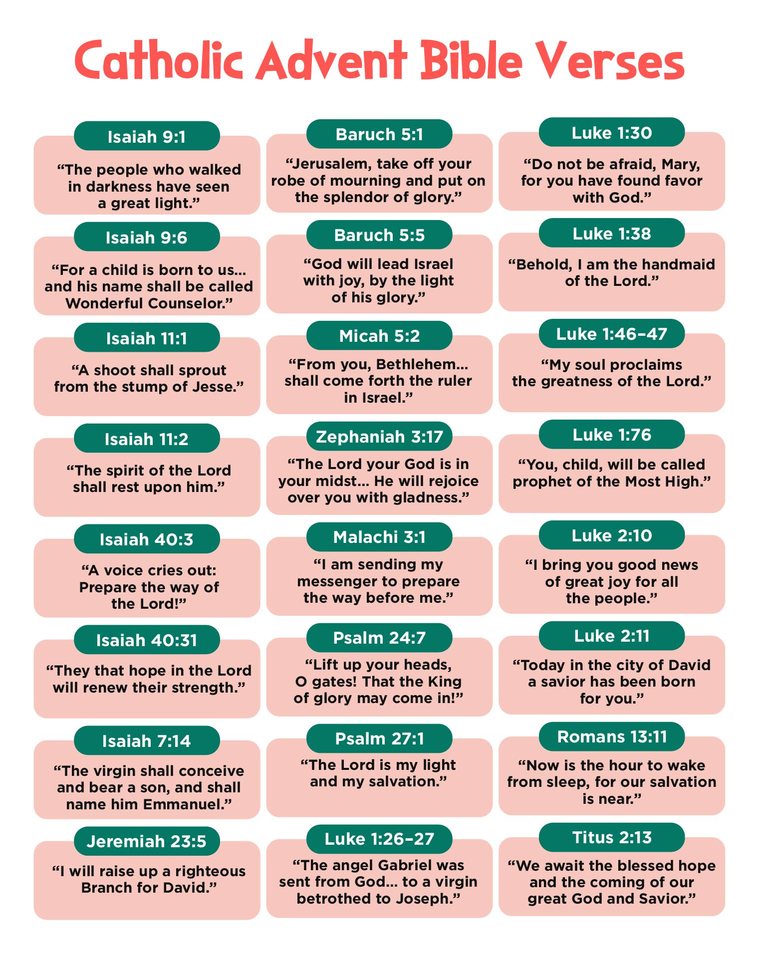 Catholic Advent Bible Advent Verses Catholic Advent Bible Advent Verses