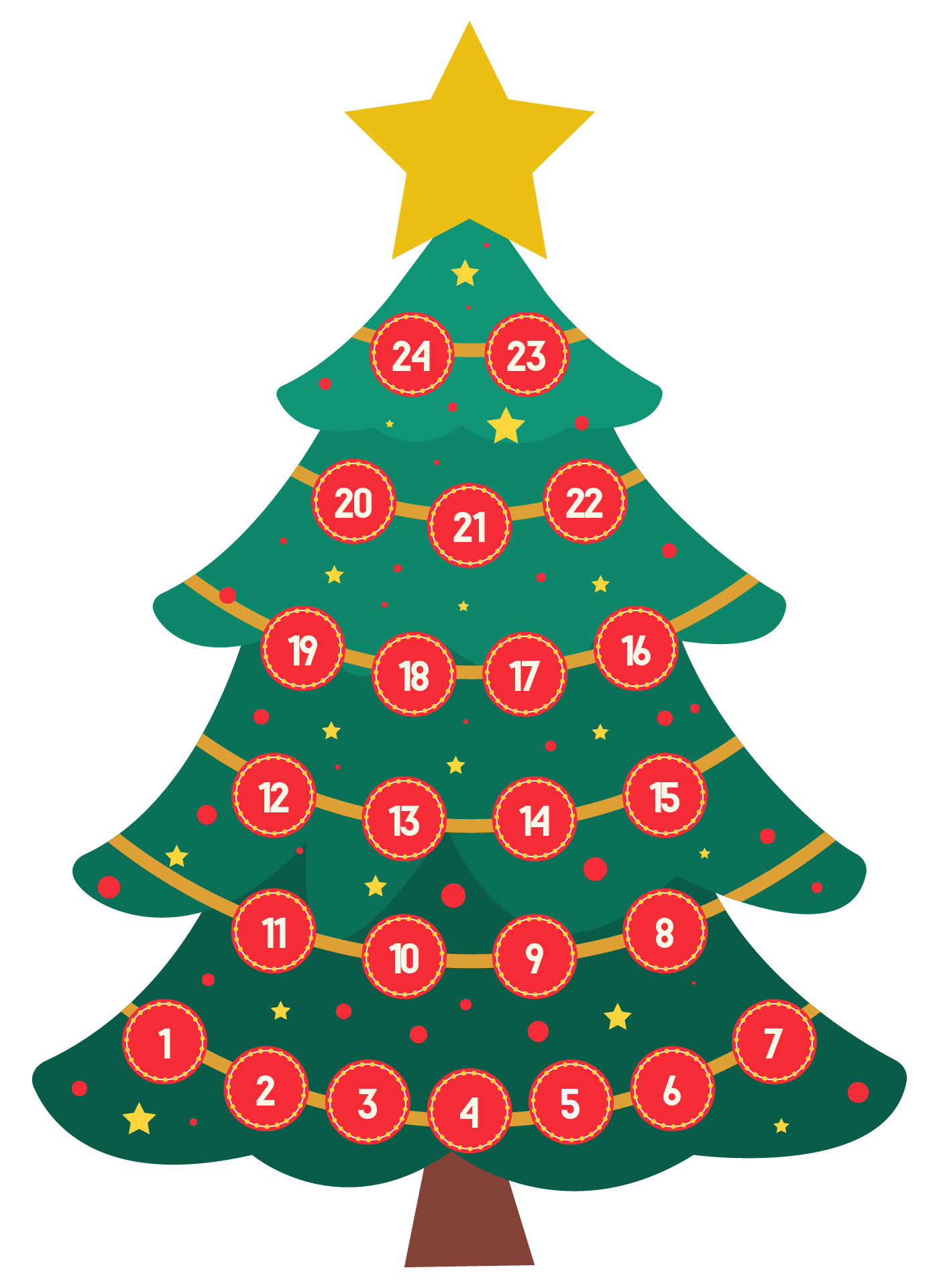 Advent Christmas Tree Template Advent Christmas Tree Template