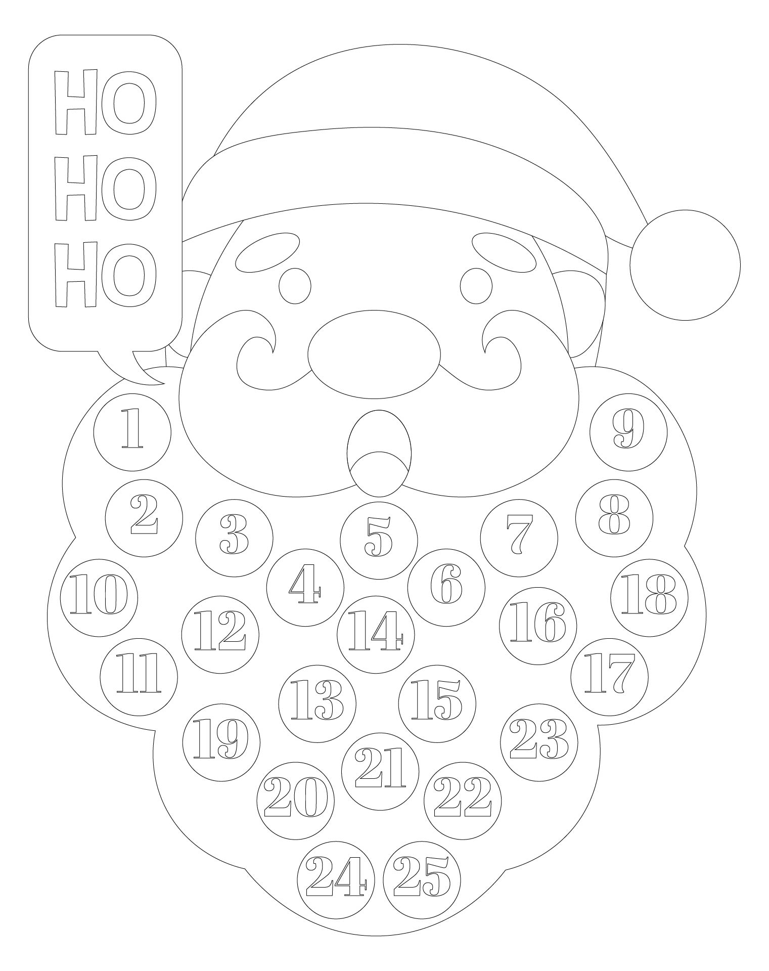 Kids Printable Santa Cotton Ball Beard Kids Printable Santa Cotton Ball Beard