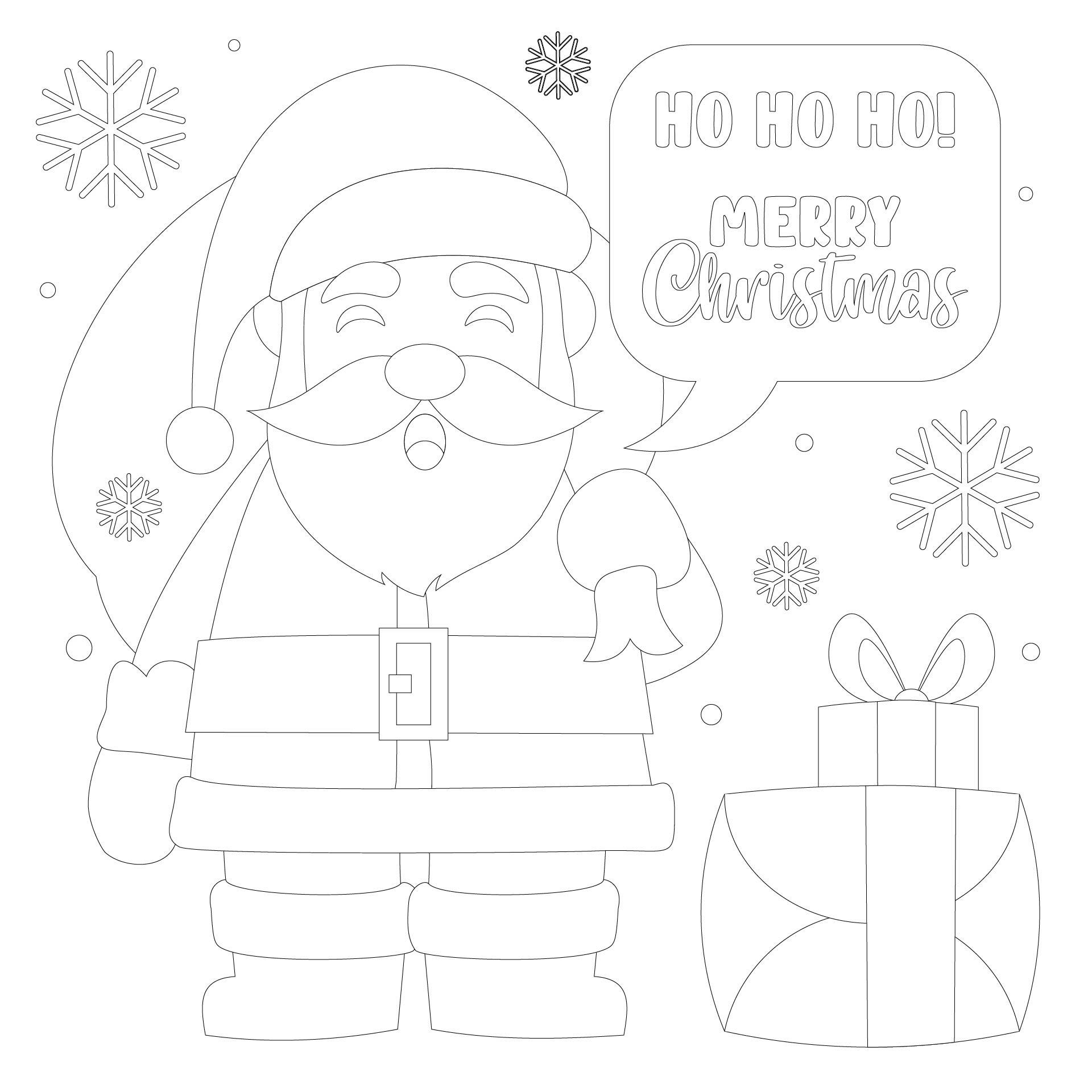 Merry Christmas From Santa Coloring Page Merry Christmas From Santa Coloring Page