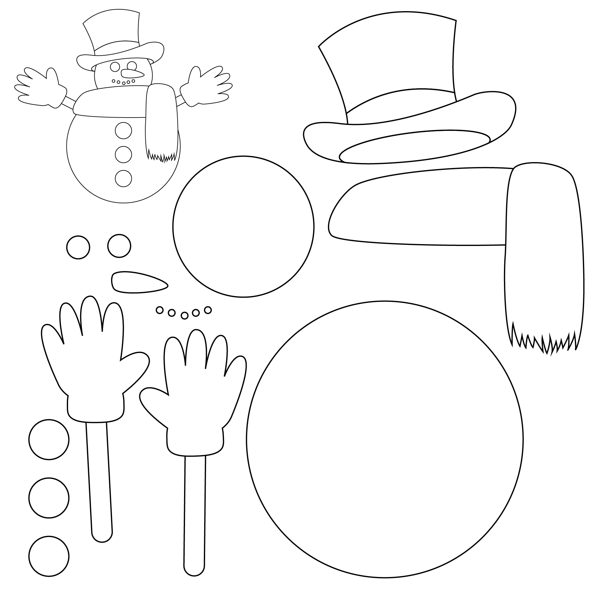 Christmas Snowman Printable Craft Christmas Snowman Printable Craft