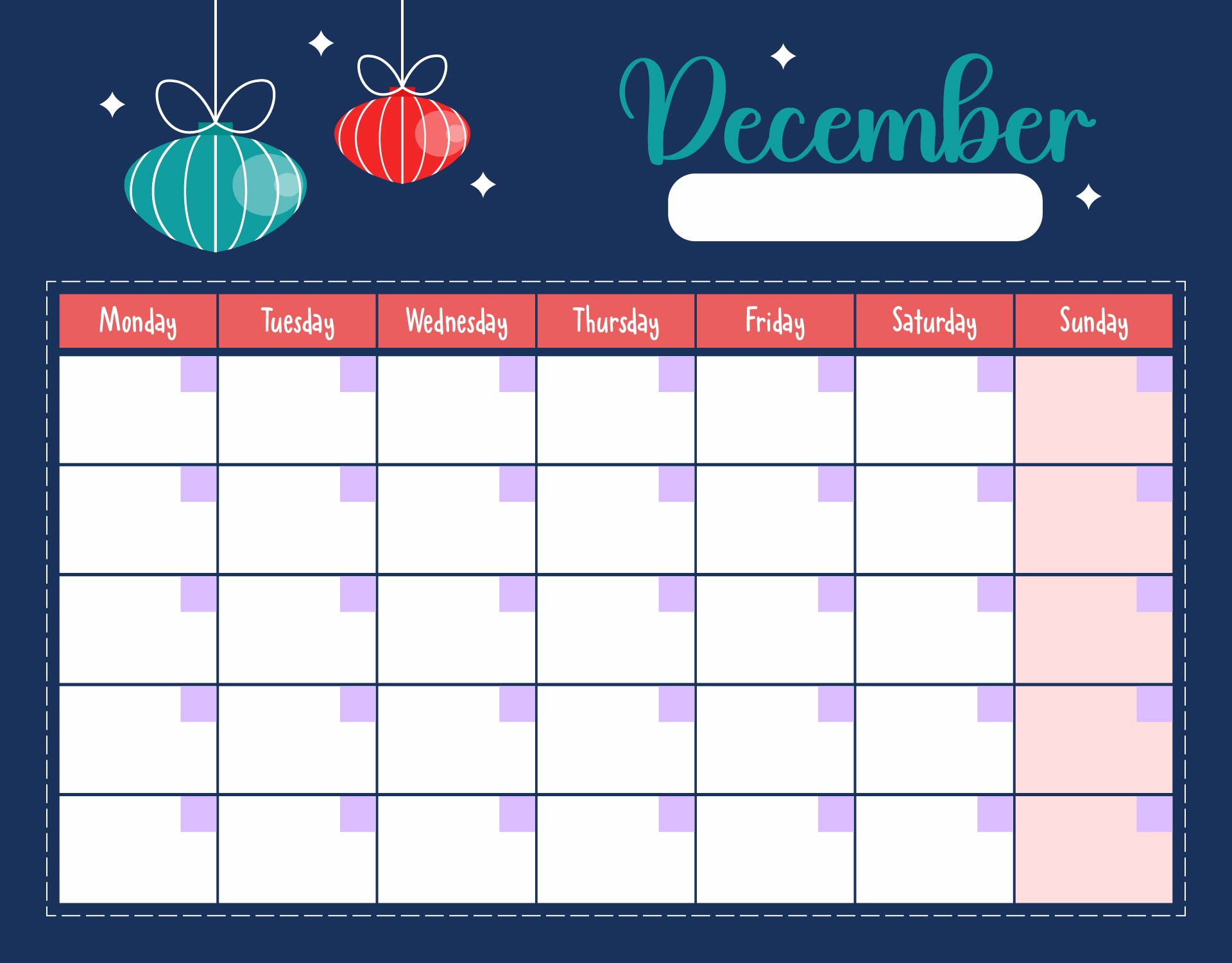 New Year Christmas Calendar Template New Year Christmas Calendar Template