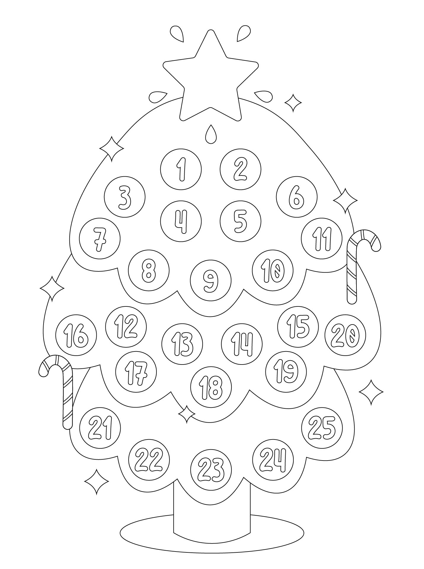 Coloring Christmas Tree Advent For Kids Coloring Christmas Tree Advent For Kids