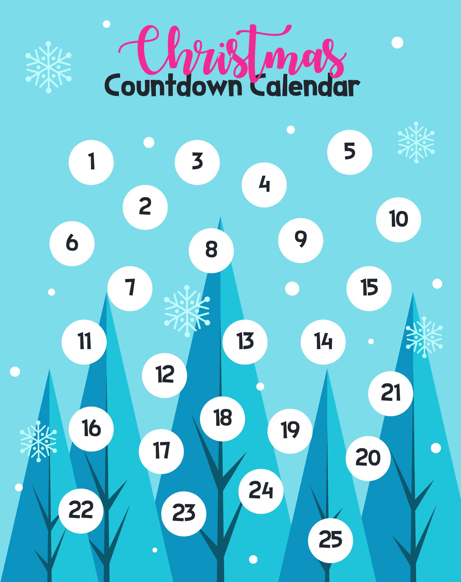 Snowy Day Countdown Calendar