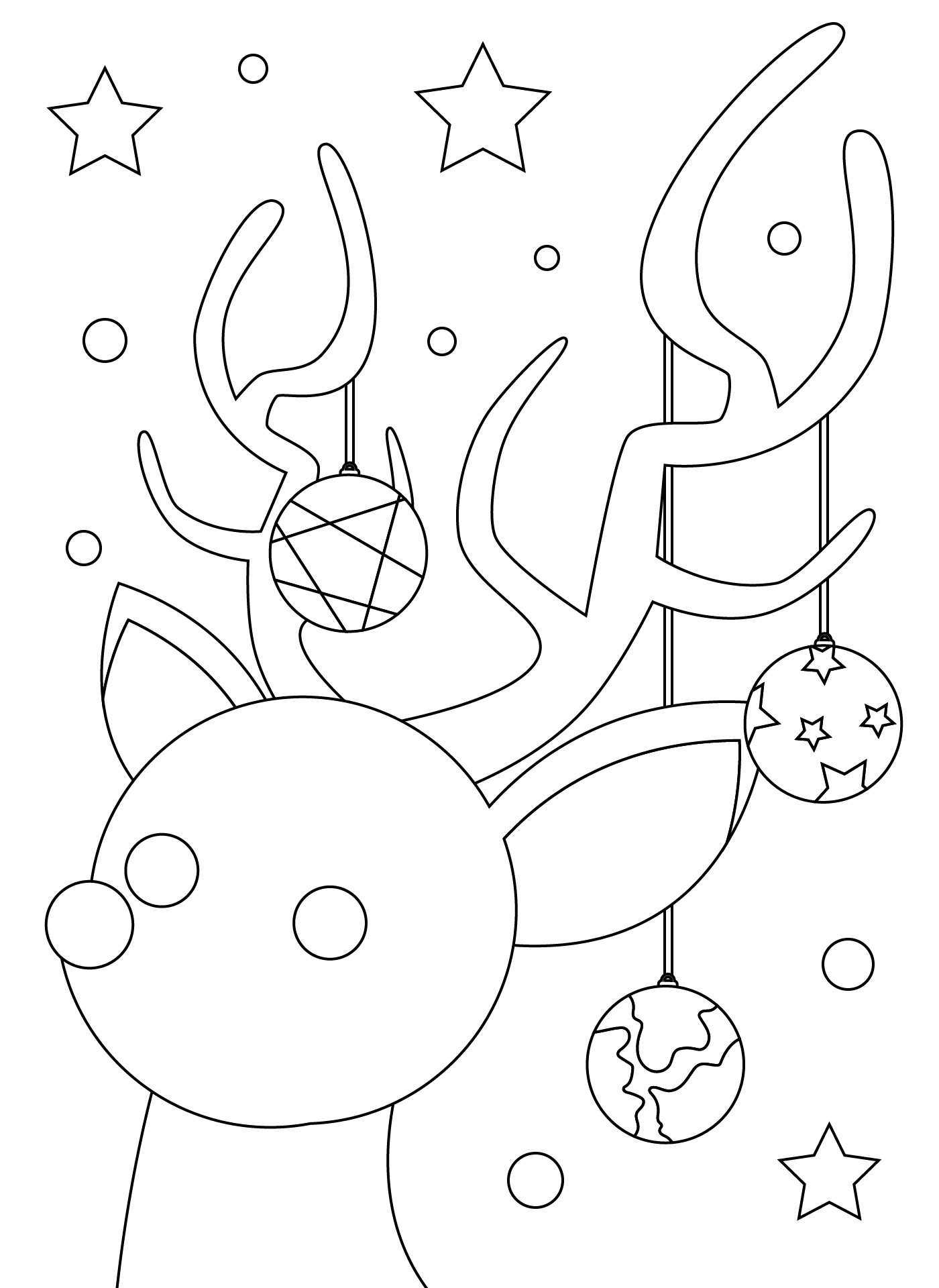 Reindeer Face Coloring Page