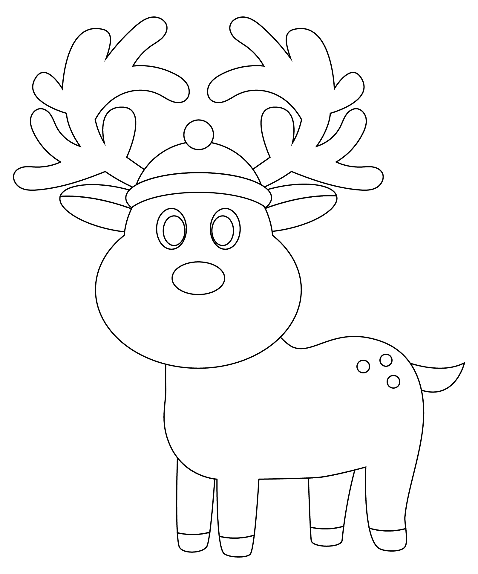 Cute Reindeer Coloring Page