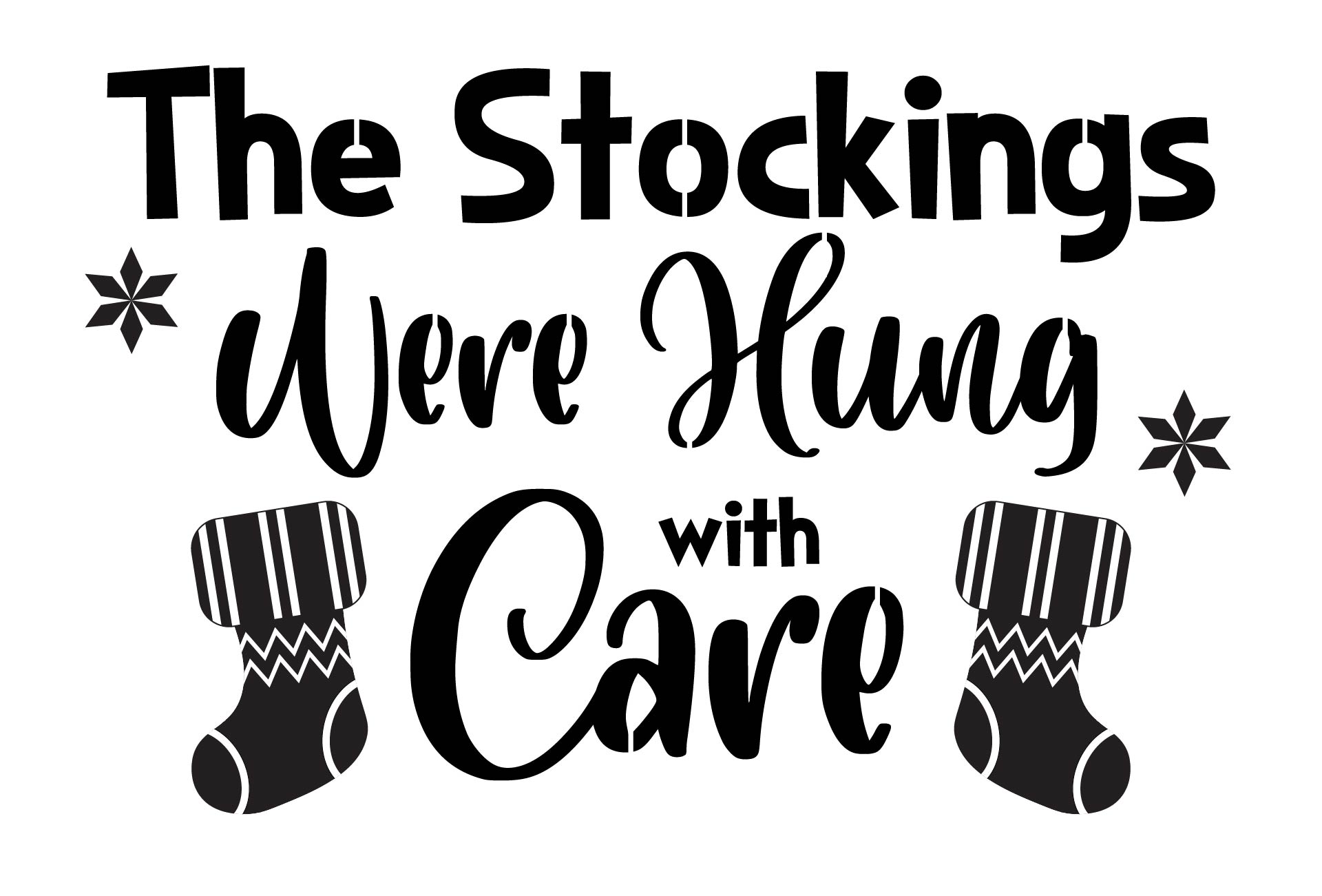 Stockings Were Hung With Care Stencil Decor