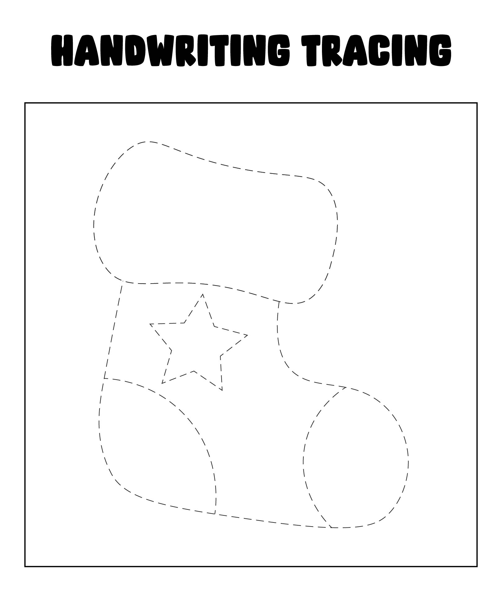 Christmas Socks Handwriting Practice Tracing Lines