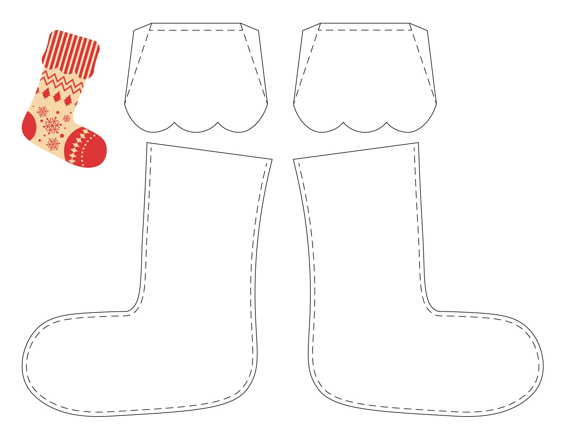 Classic Christmas Stocking Template