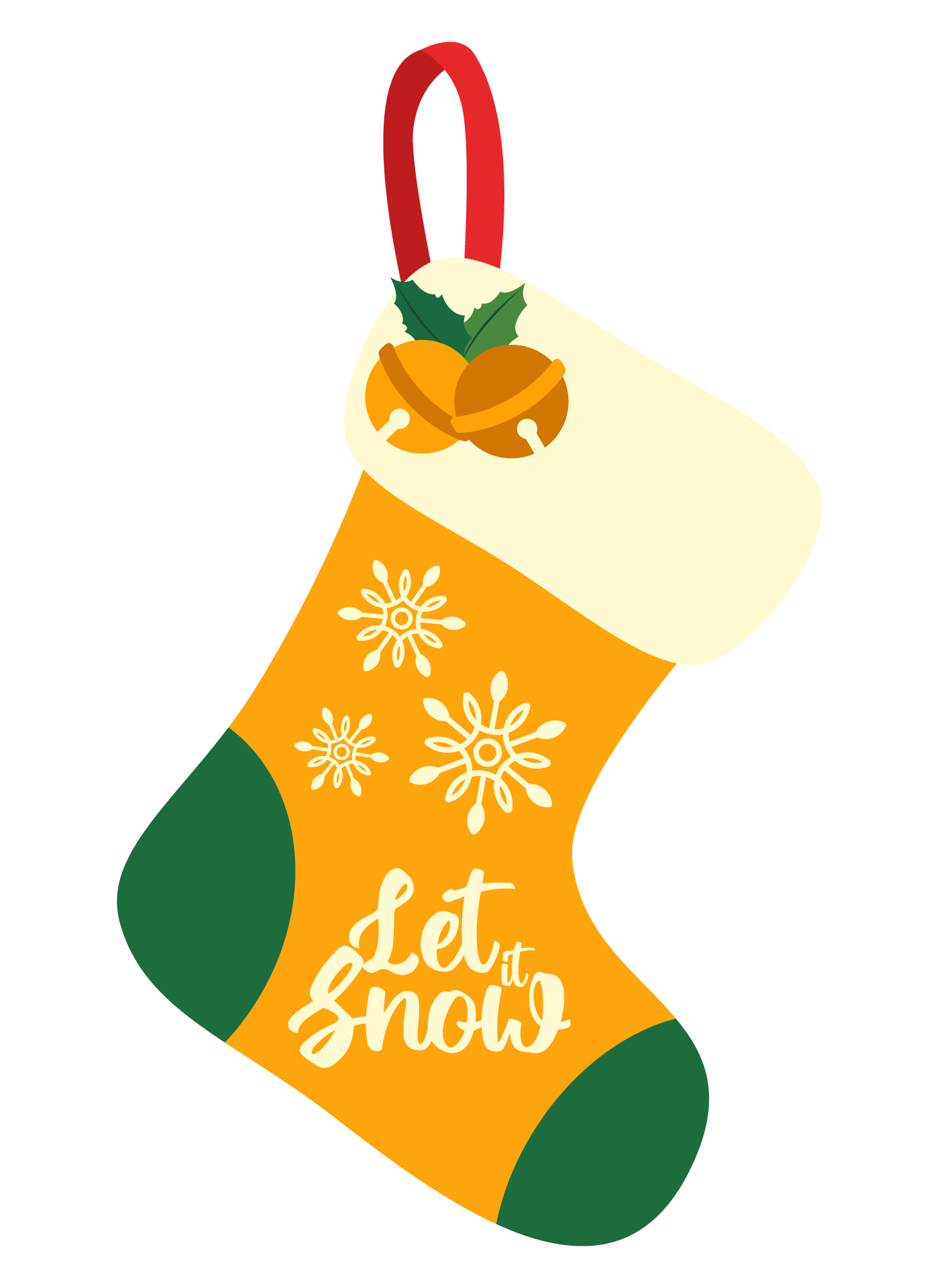 Let It Snow Holly Stocking Let It Snow Holly Stocking