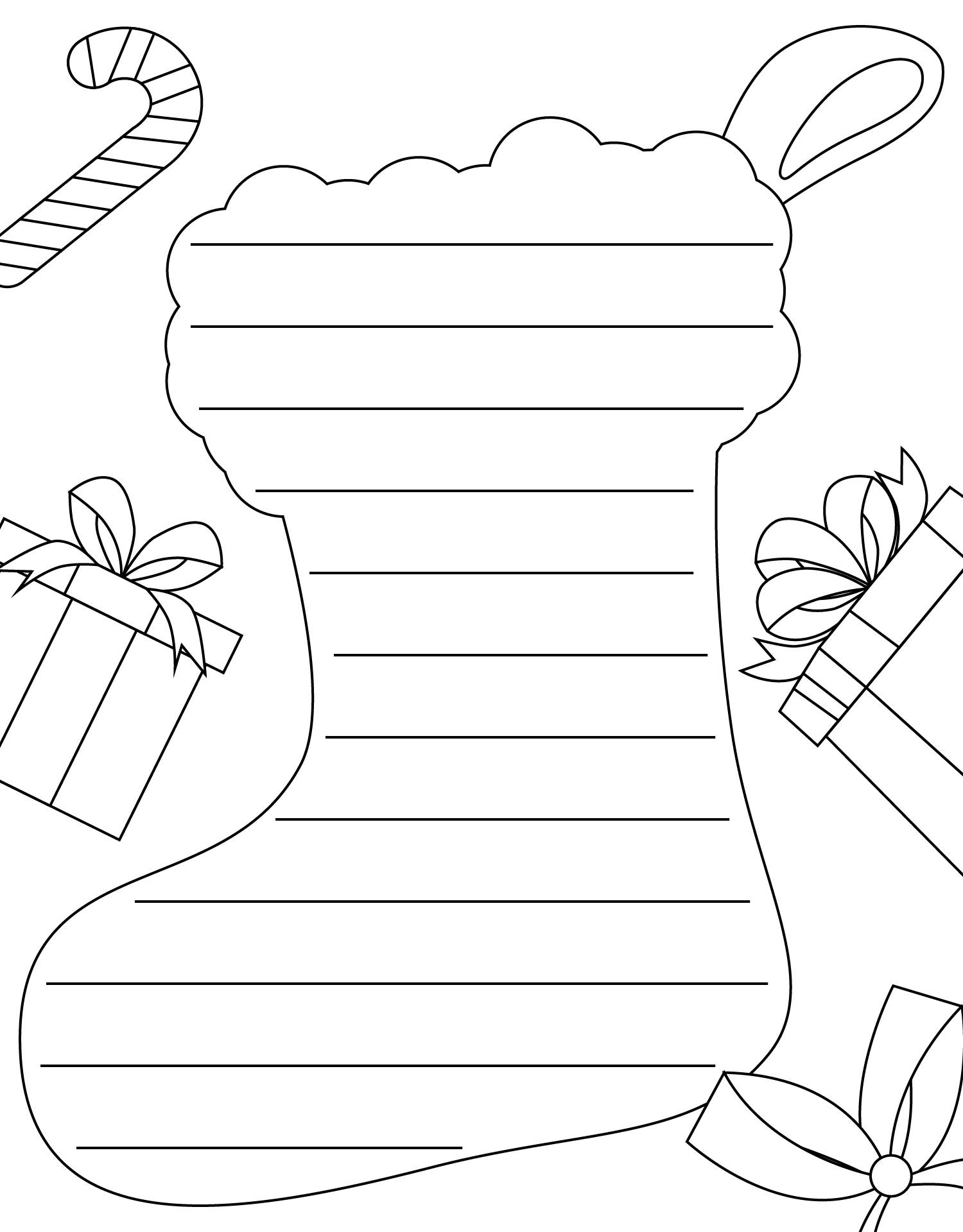 Christmas Stocking Writing Template Christmas Stocking Writing Template