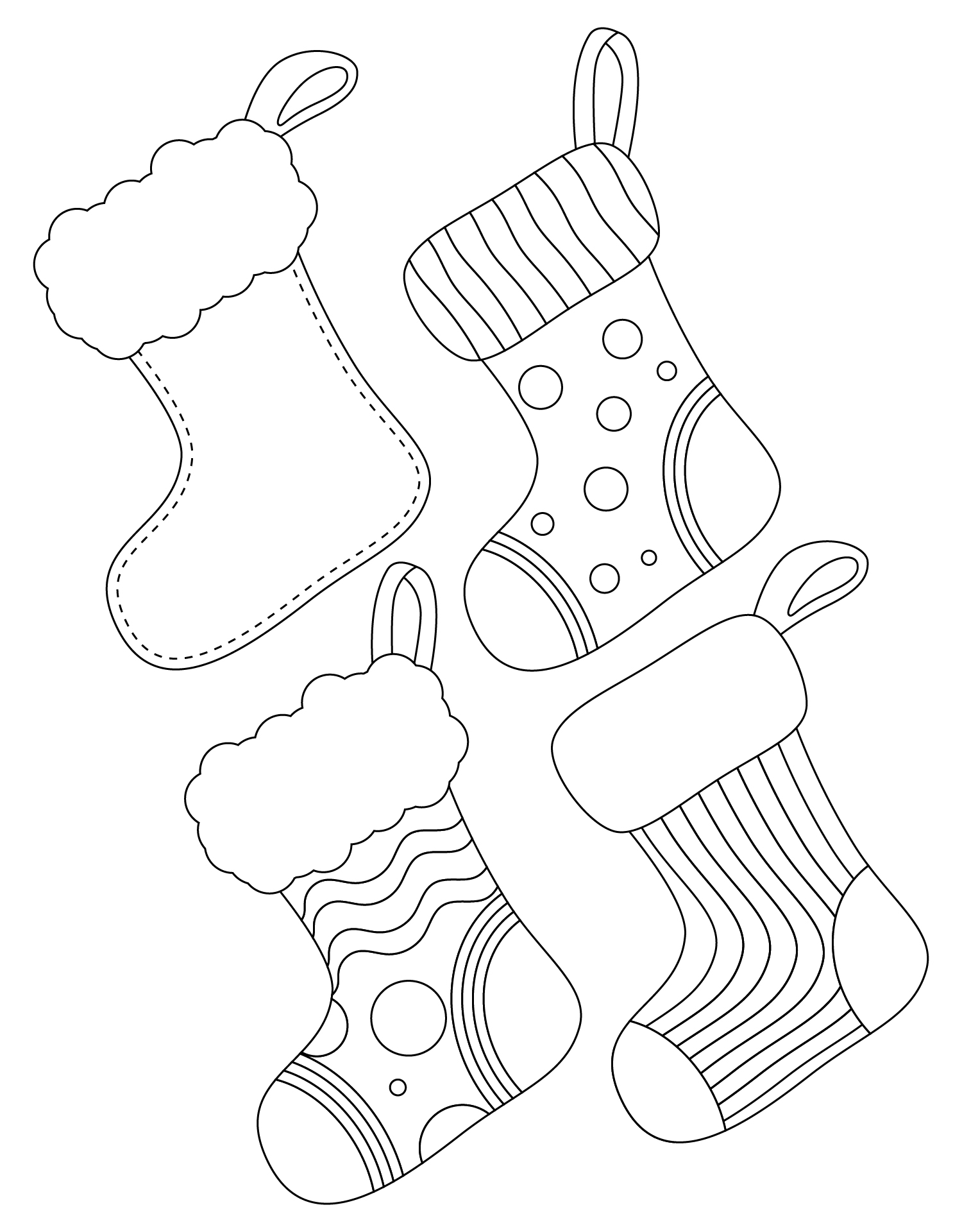 White Christmas Stocking Template White Christmas Stocking Template