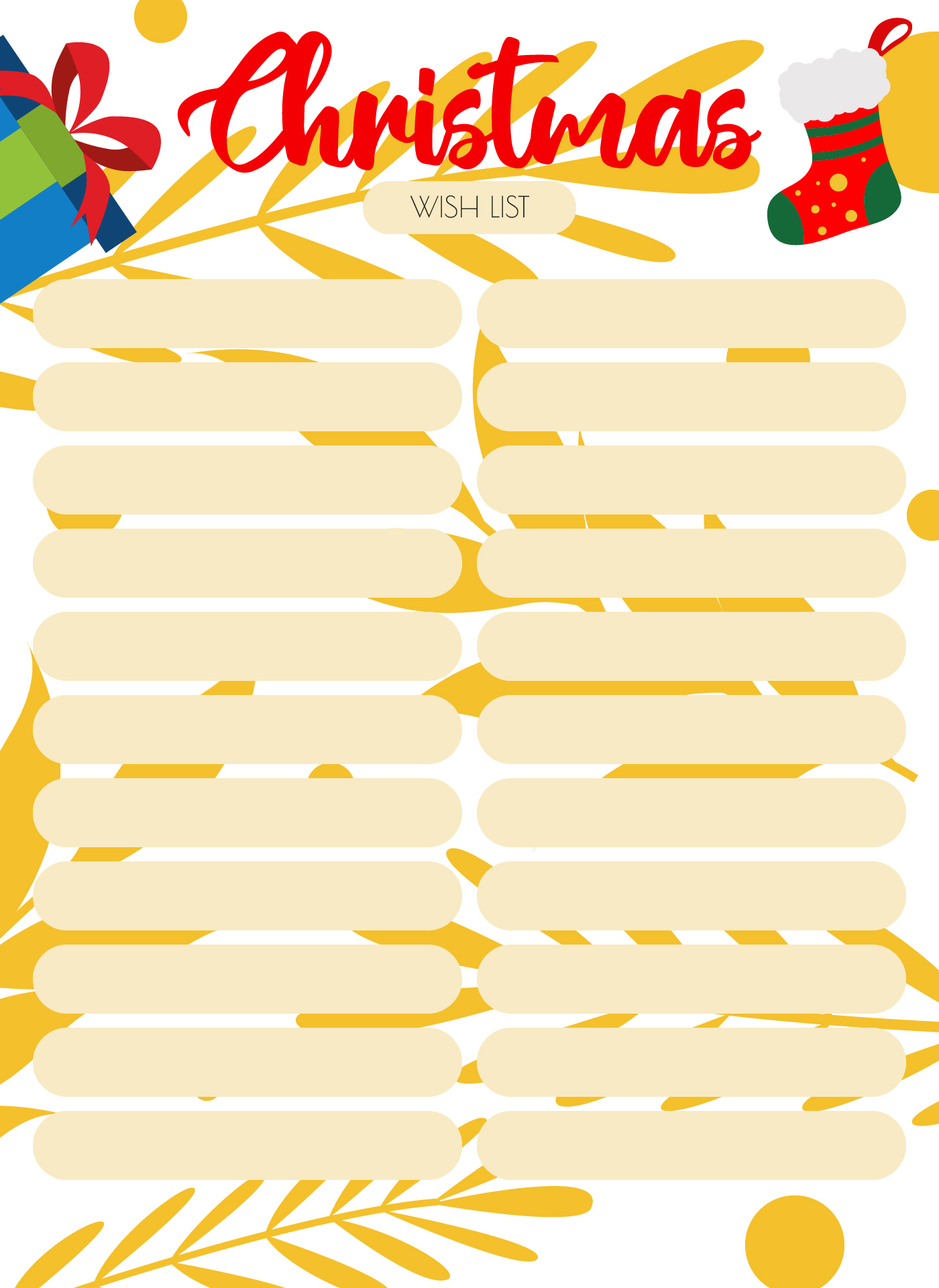 Christmas List Paper Template