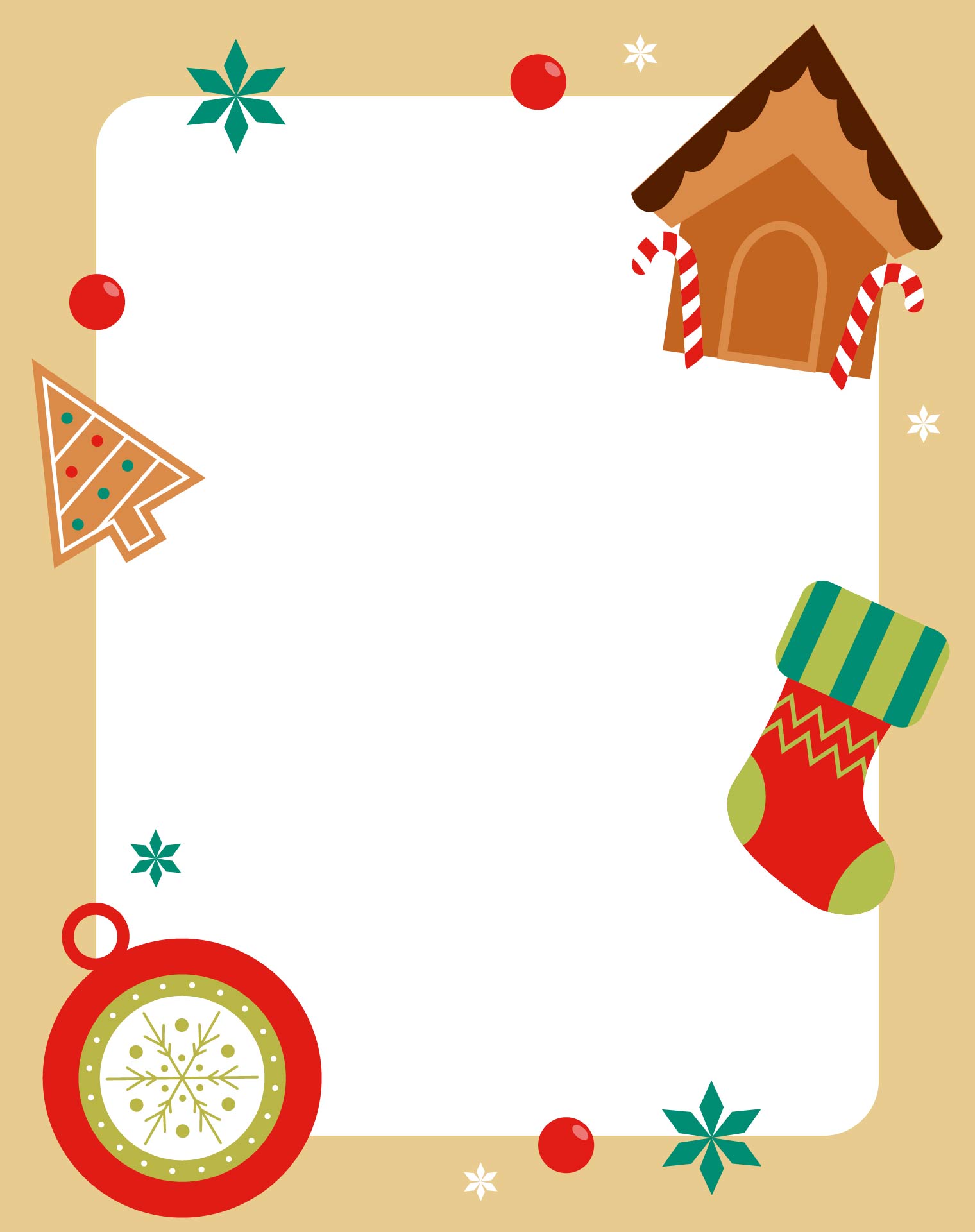 Border Blank Printable Christmas Note Card Template Border Blank Printable Christmas Note Card Template