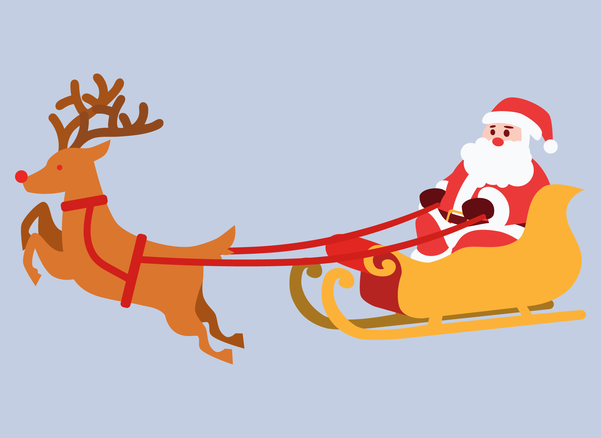 Santa Sleigh Clipart Printable
