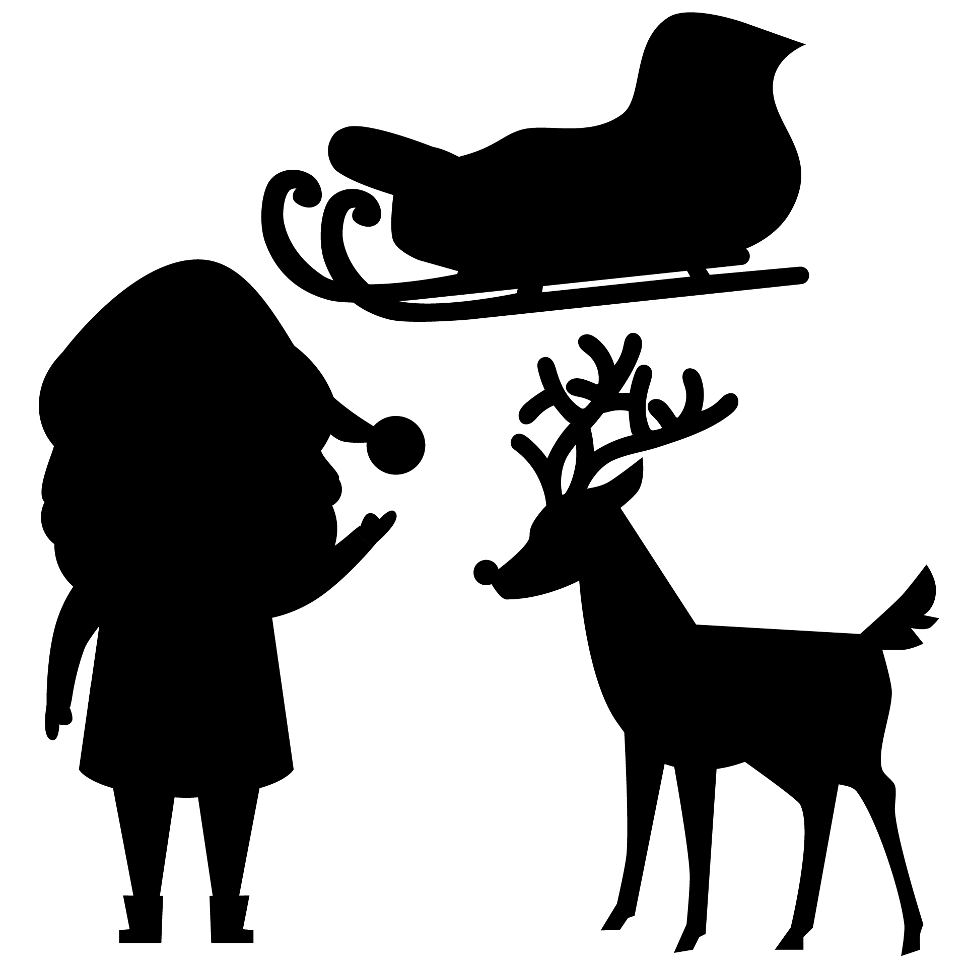 Santa Sleigh Shadow Puppet Printable