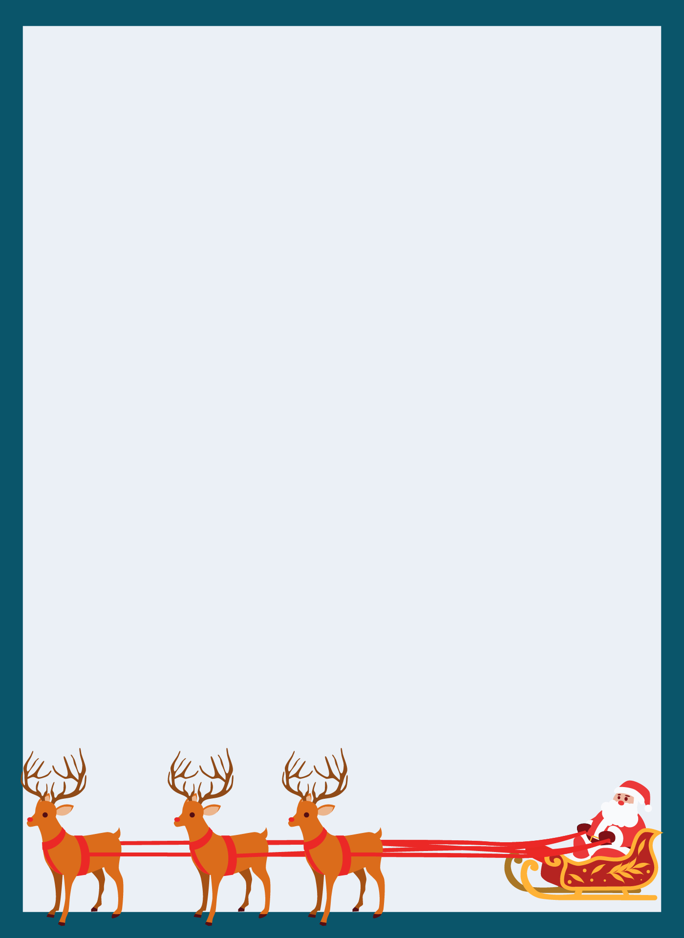 Santa Sleigh Christmas Border Paper