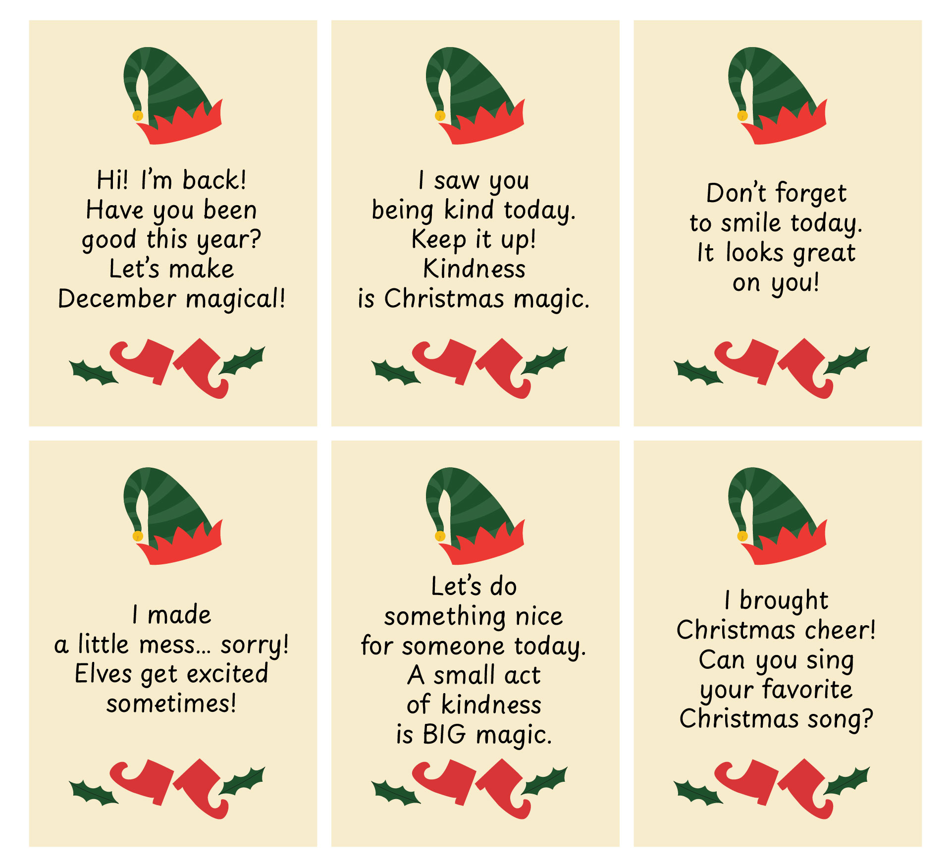 Elf On The Shelf Daily Notes Elf On The Shelf Daily Notes