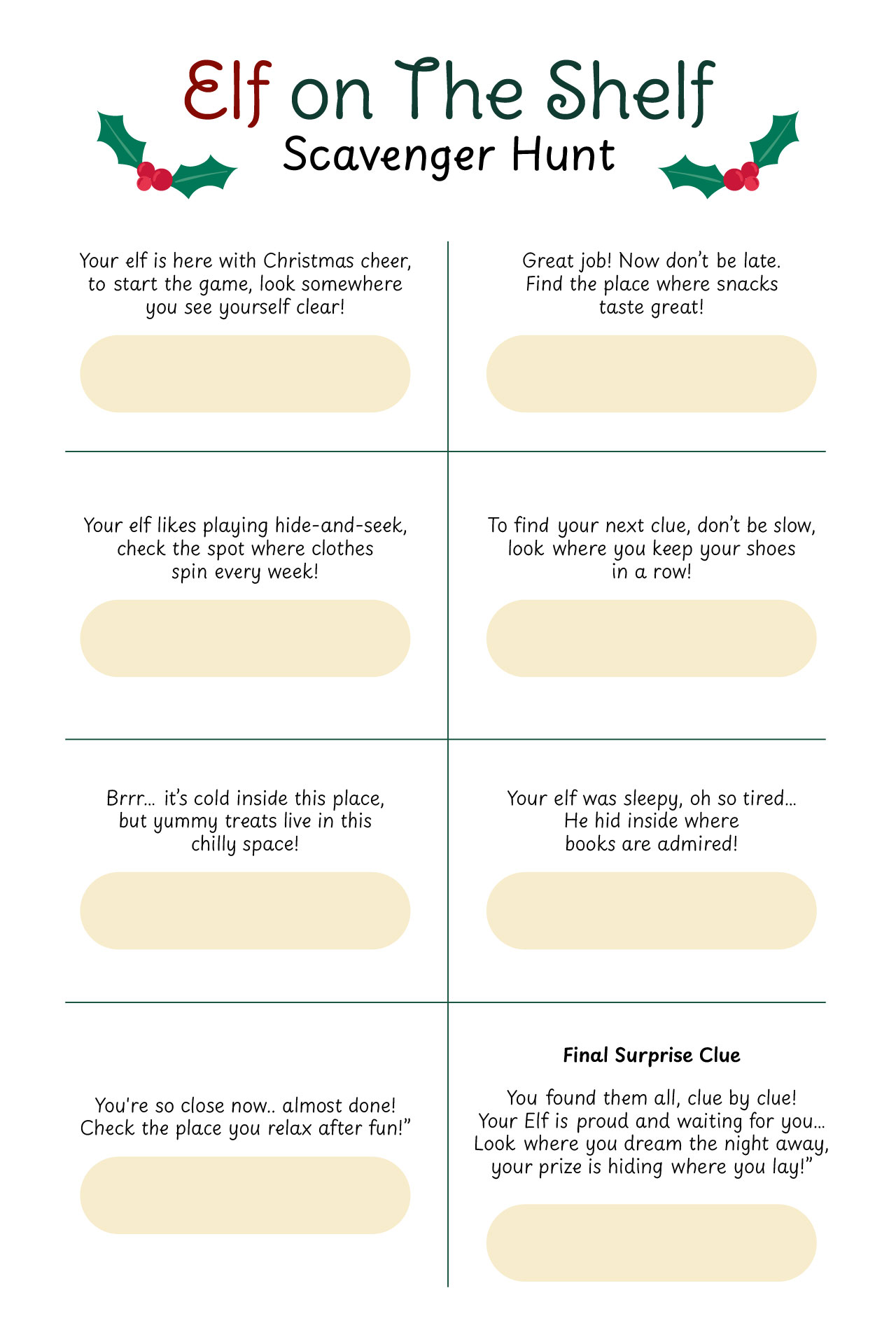 Elf On The Shelf Scavenger Hunt Elf On The Shelf Scavenger Hunt