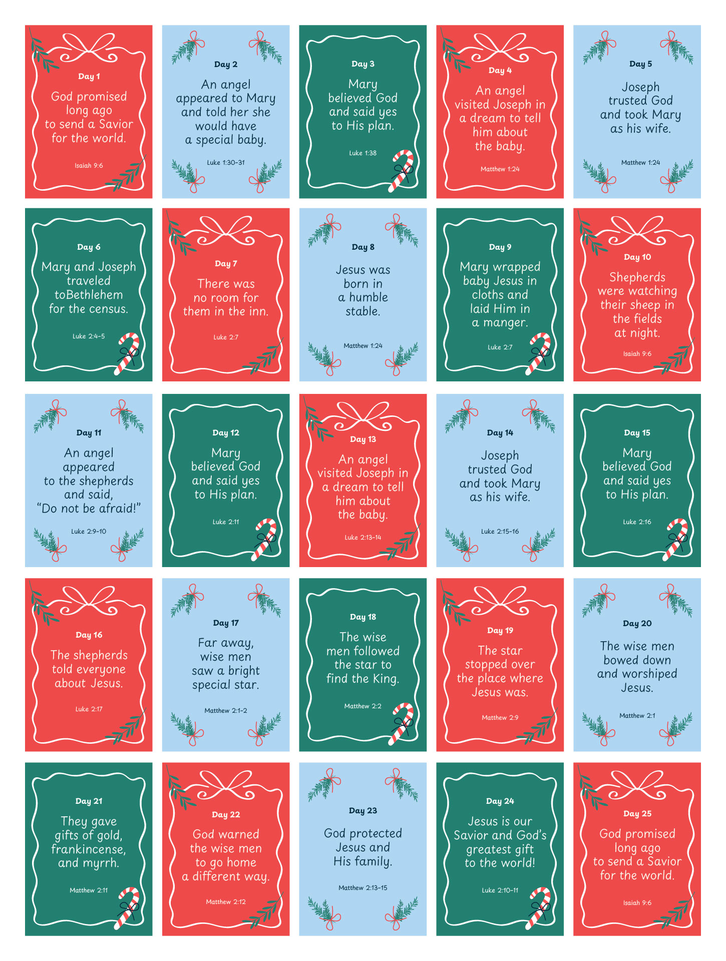 Nativity Story Advent Calendar Printable For Kids Nativity Story Advent Calendar Printable For Kids
