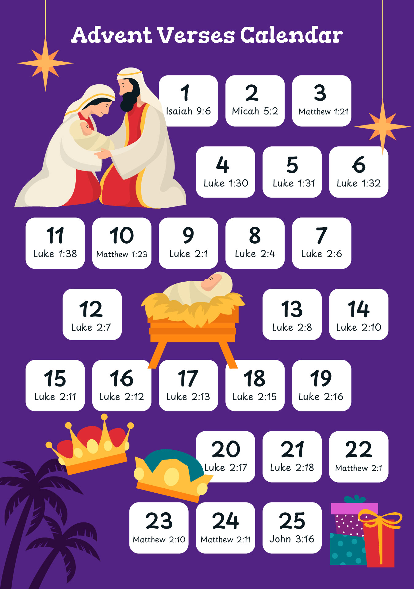Kid Advent Verses Calendar Kid Advent Verses Calendar