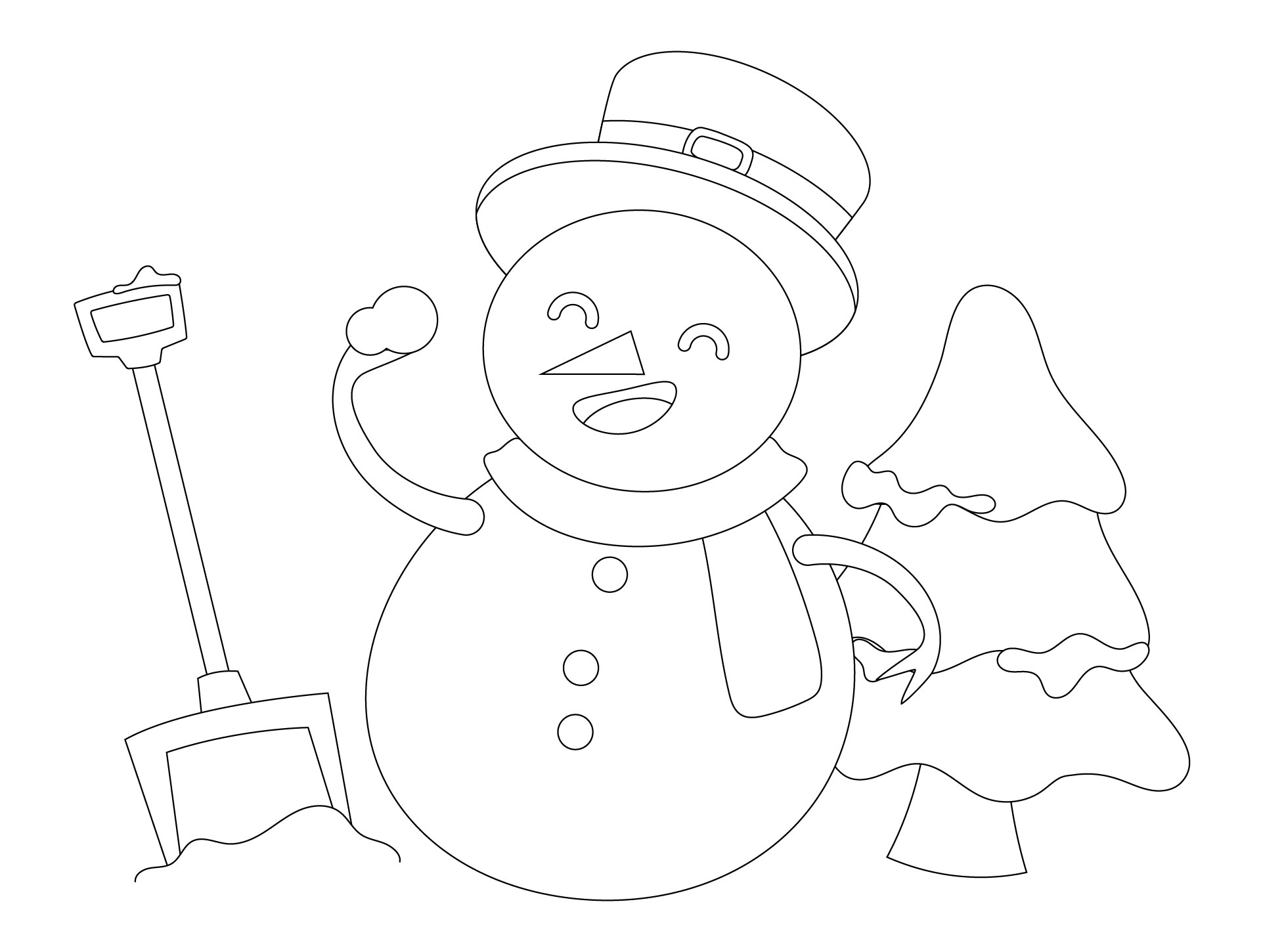 Christmas Snowman Coloring Page Christmas Snowman Coloring Page