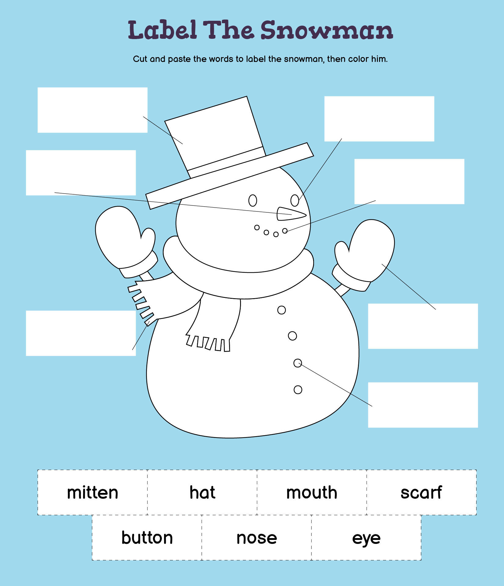 Snowman Cut-and-Paste Activity
