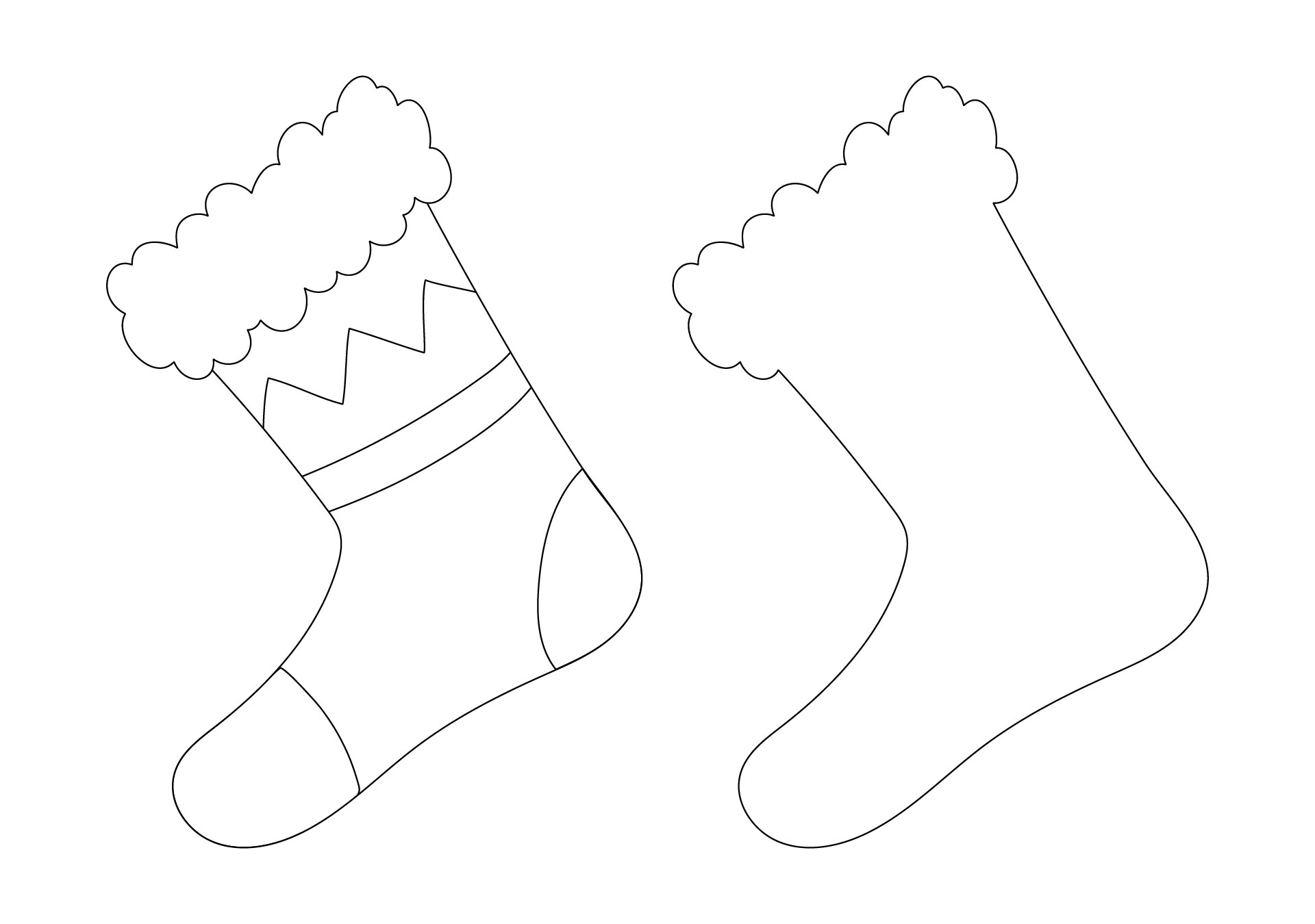 Winter Stocking Shape Printable