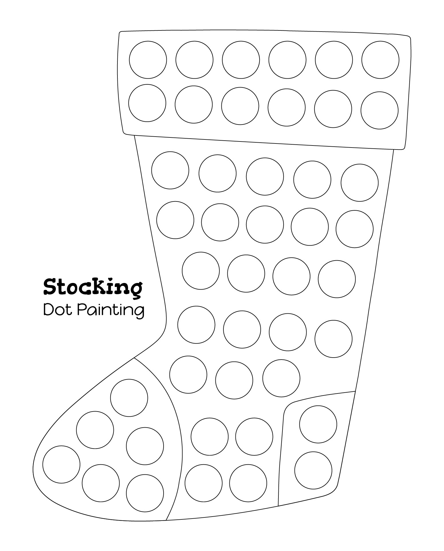 Stocking Dot Painting For Christmas Worksheet Stocking Dot Painting For Christmas Worksheet