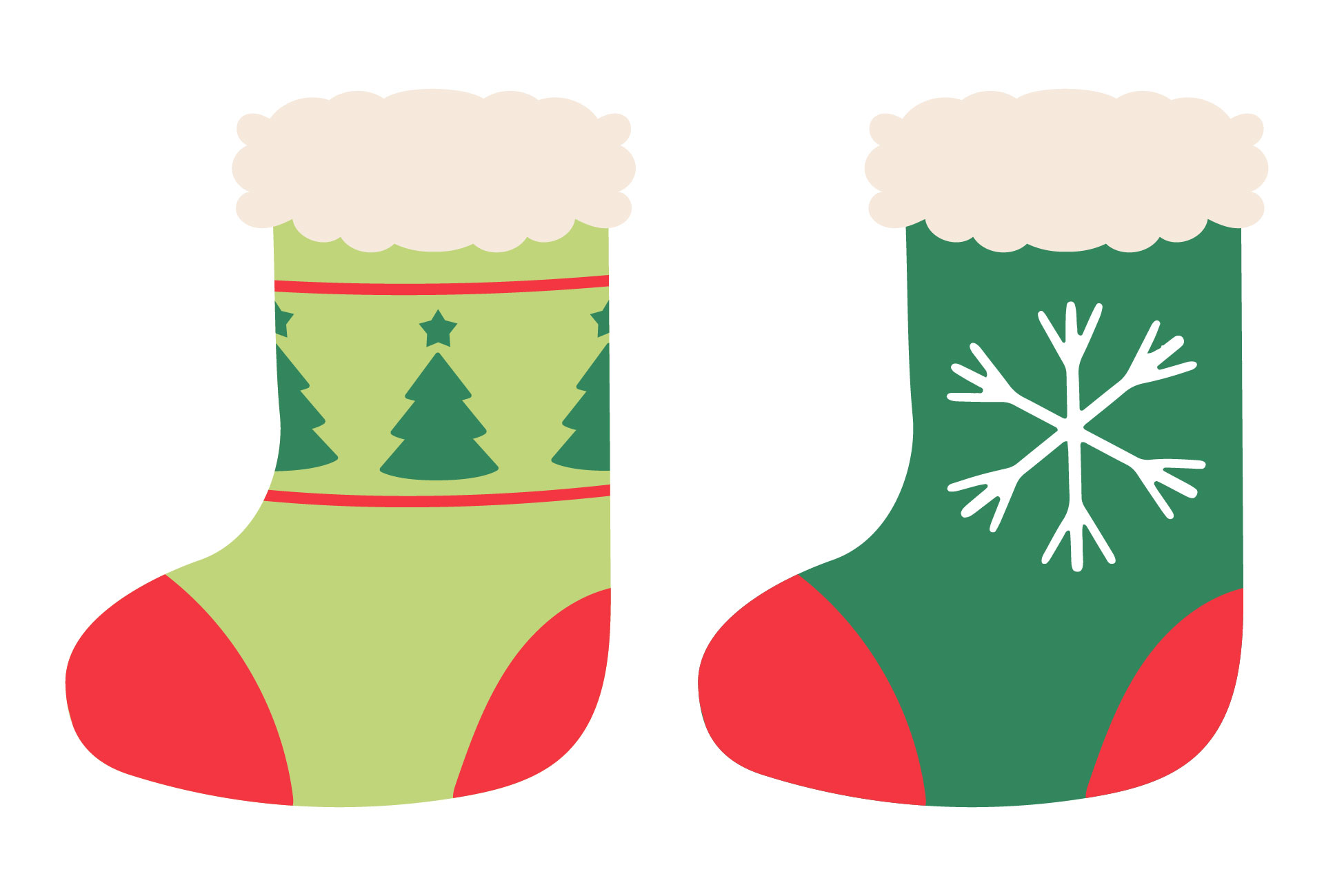Festive Christmas Winter Stocking Template Festive Christmas Winter Stocking Template