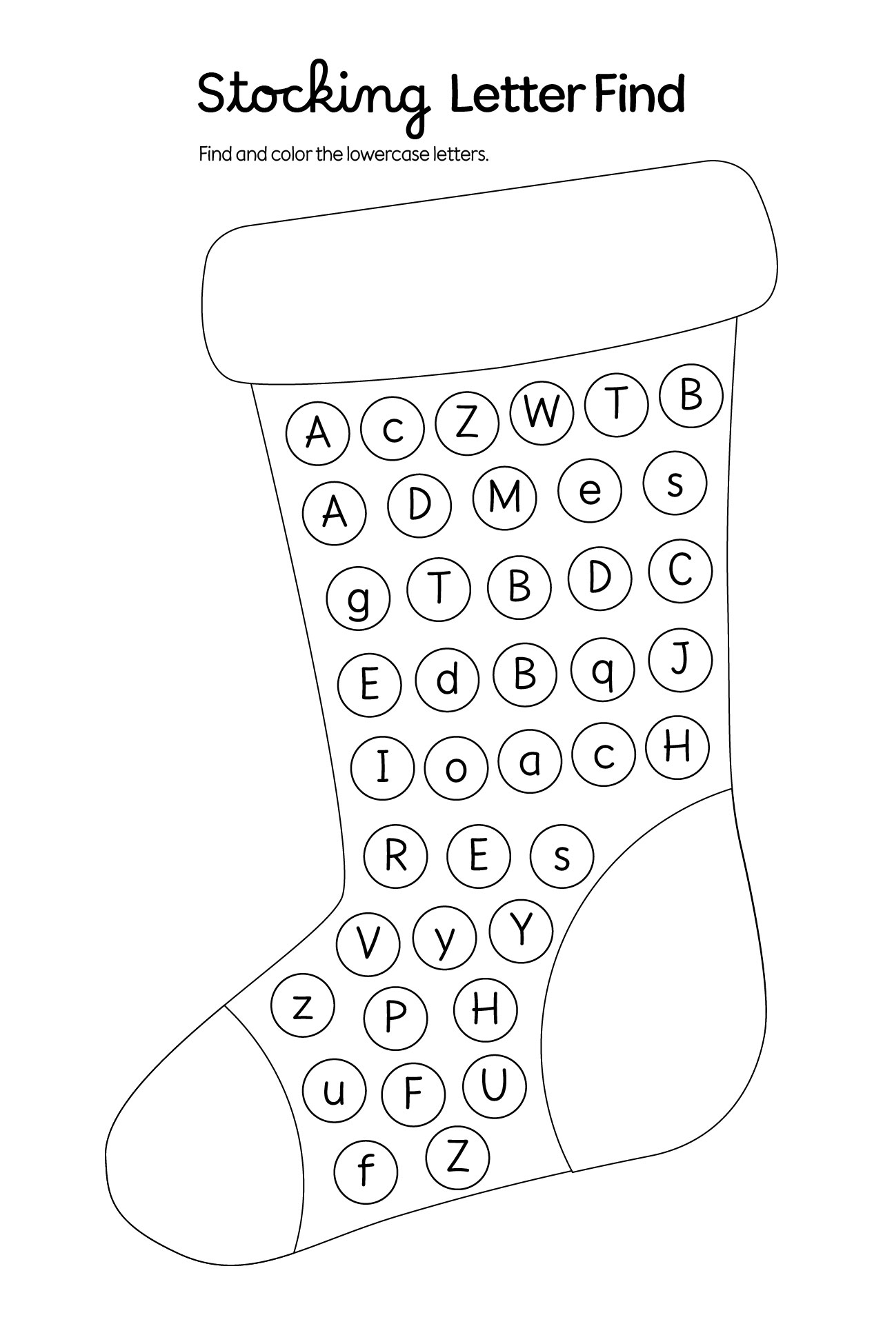 Christmas Stocking Letter Find Activity Christmas Stocking Letter Find Activity