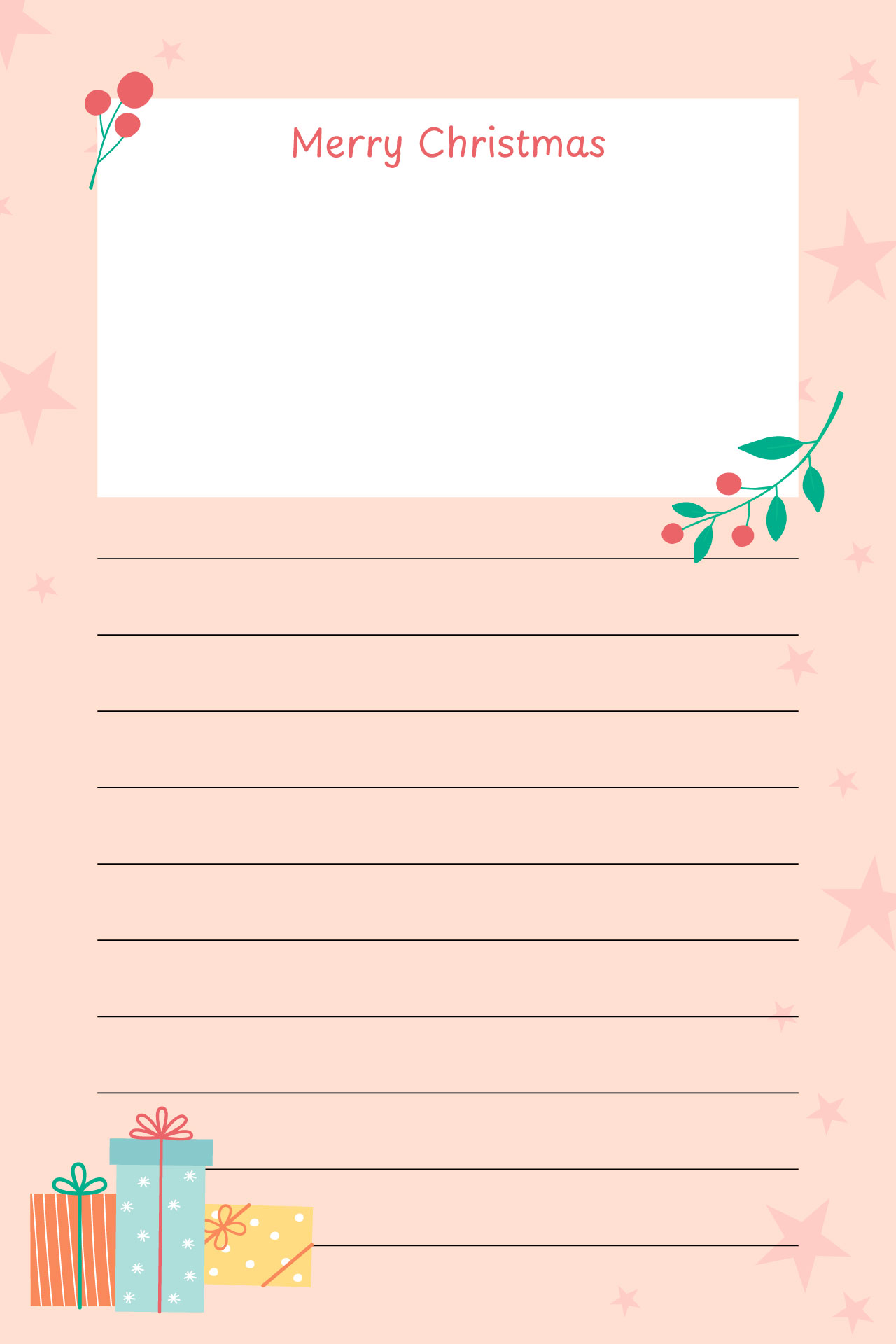 Festive Note Paper Printable