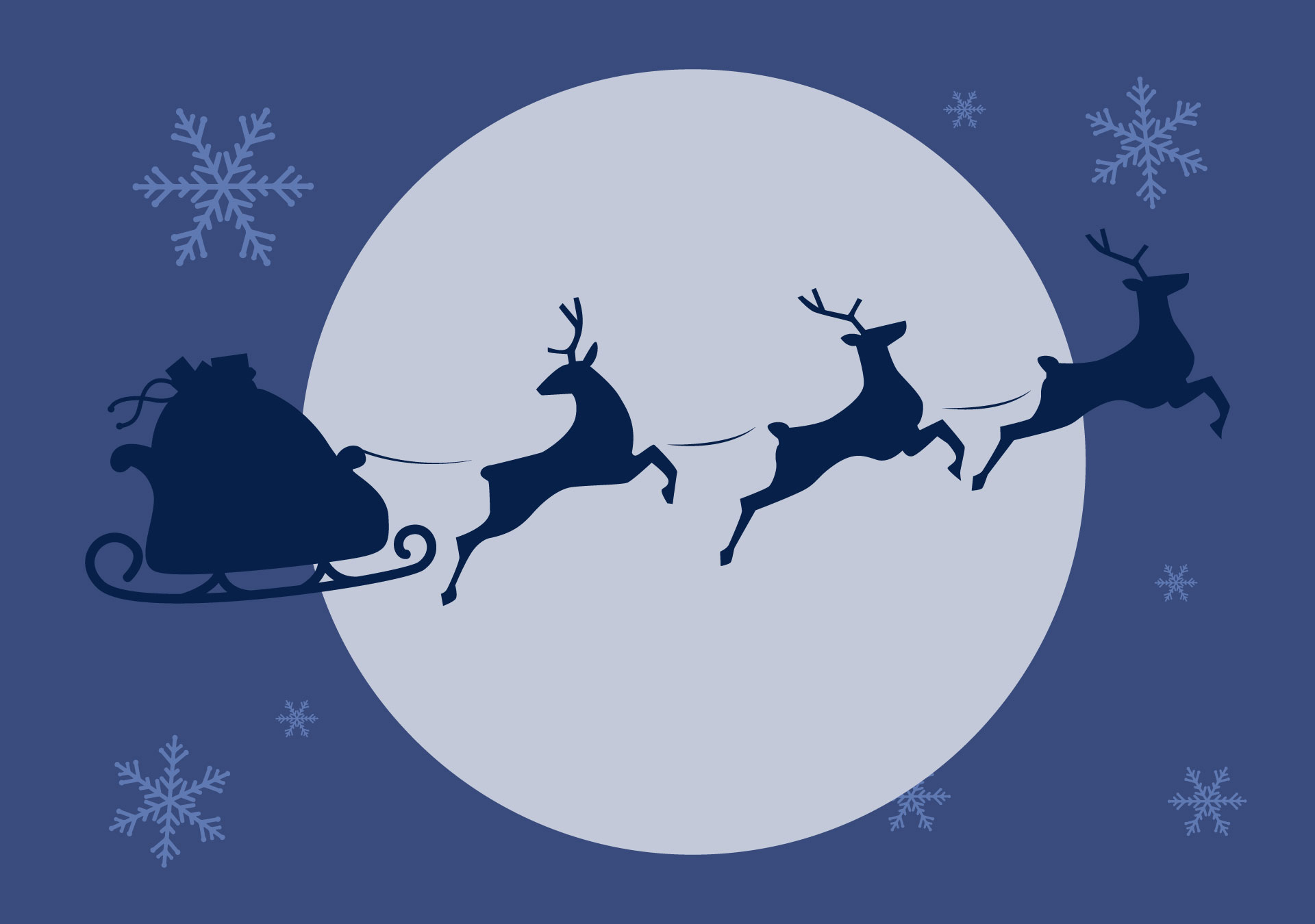 Santa Sleigh Silhouette Night Theme
