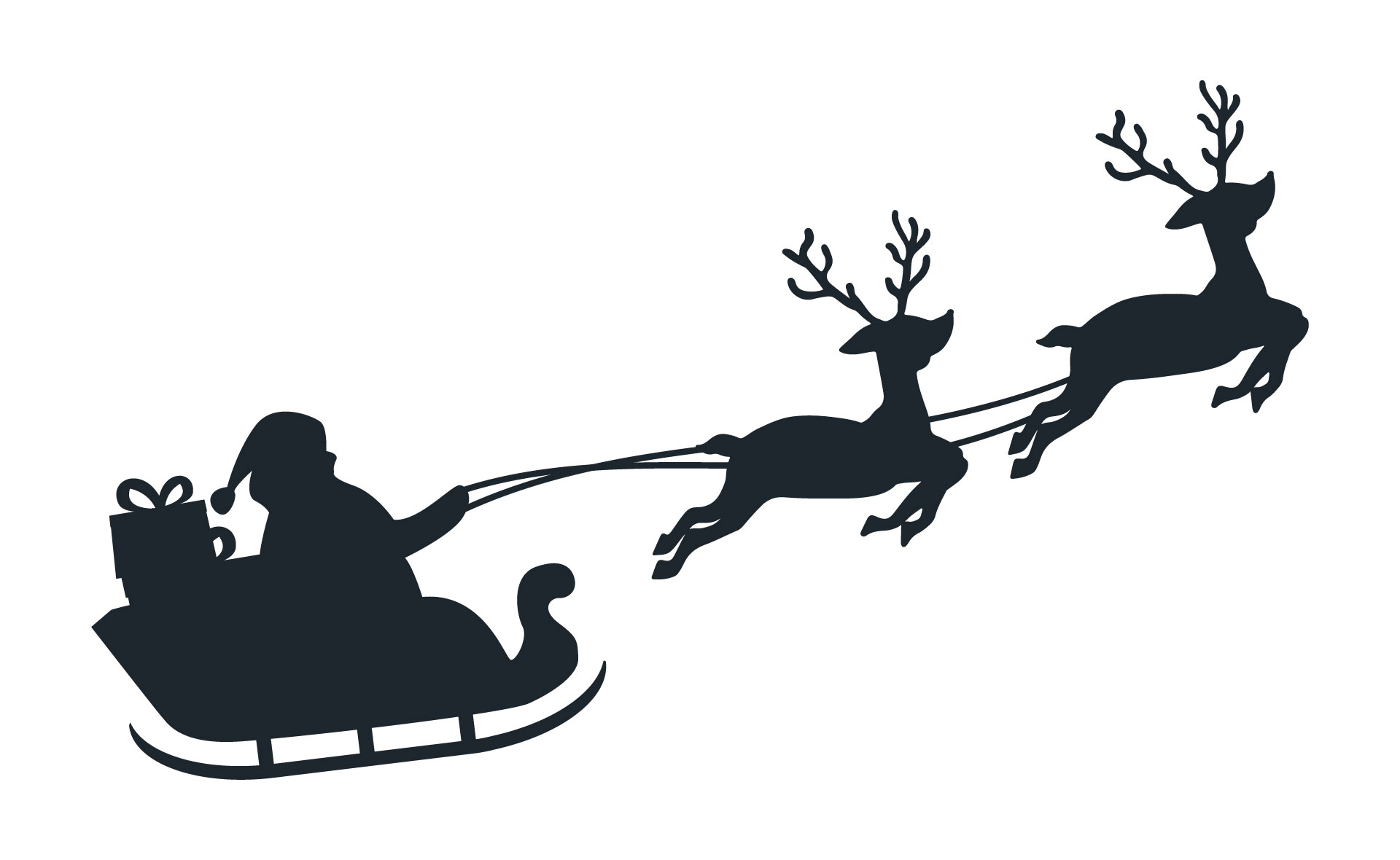 Santa Sleigh Silhouette Classroom Decor
