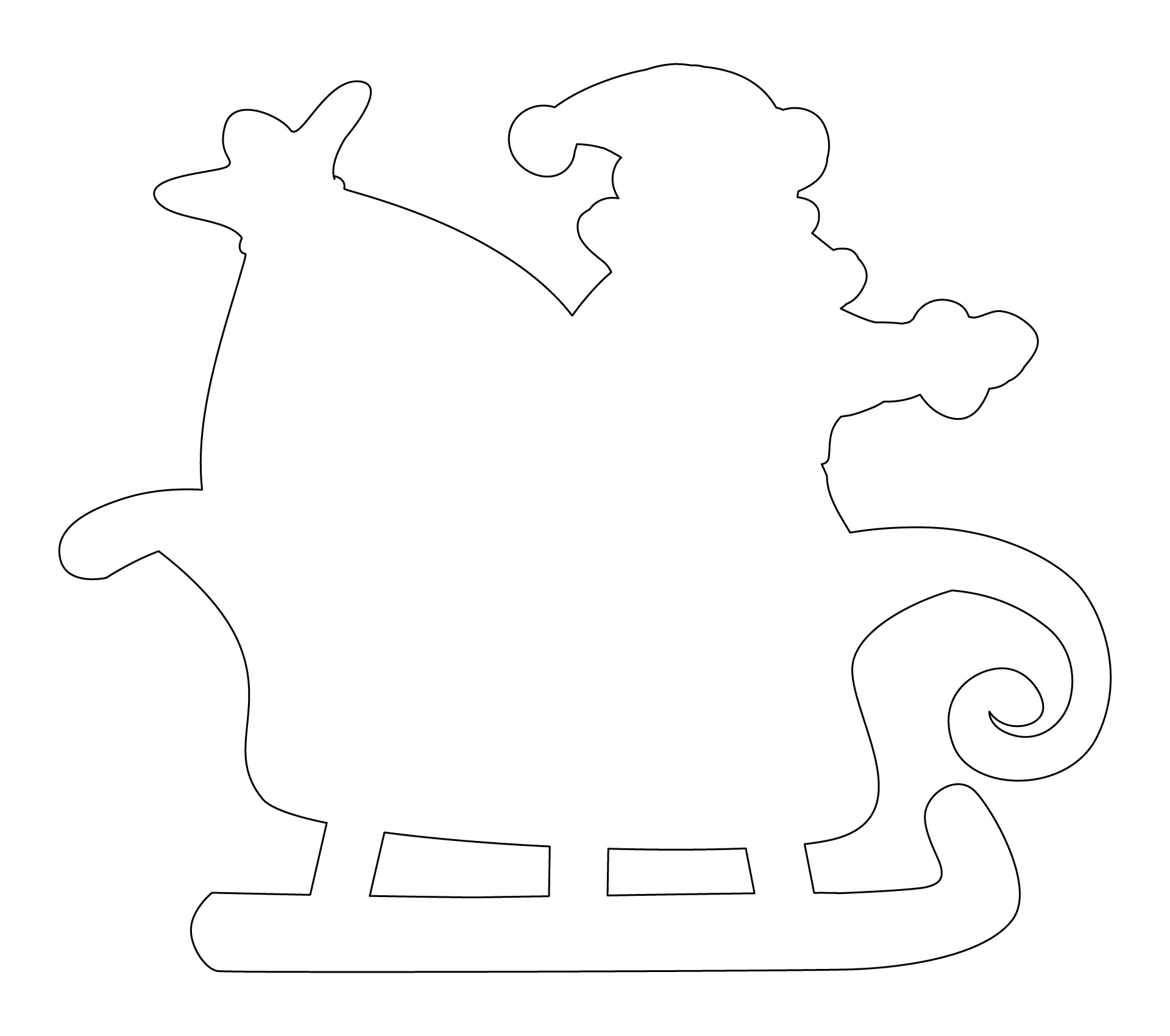 Santa And His Sleigh Template